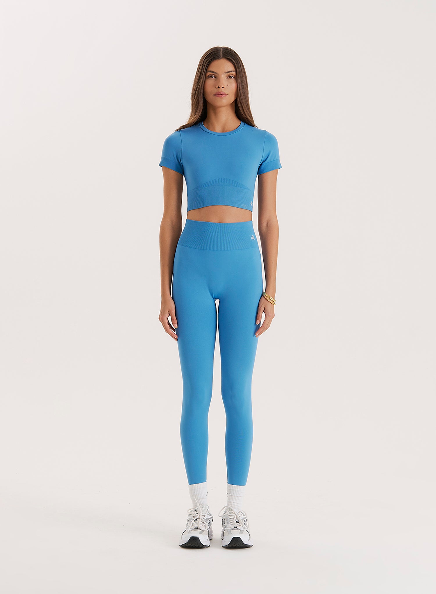 Women's Blue Sculpting Seamless Gym Leggings Tyler 4th Reckless