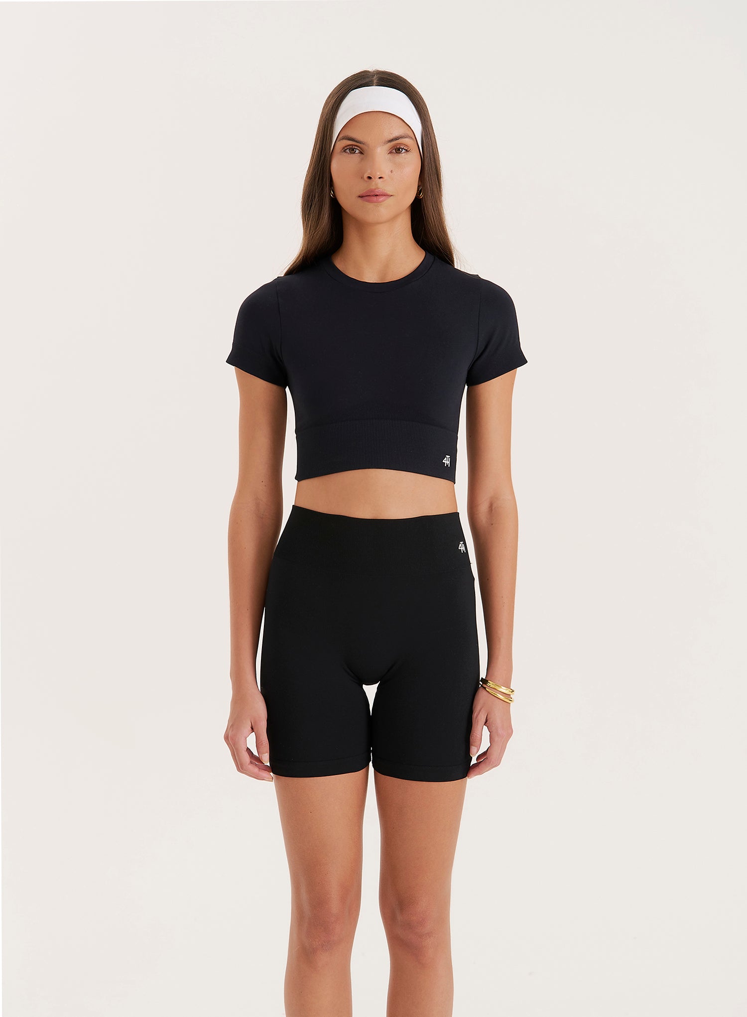 Women's Black Seamless Gym Crop Top Brogan 4th Reckless