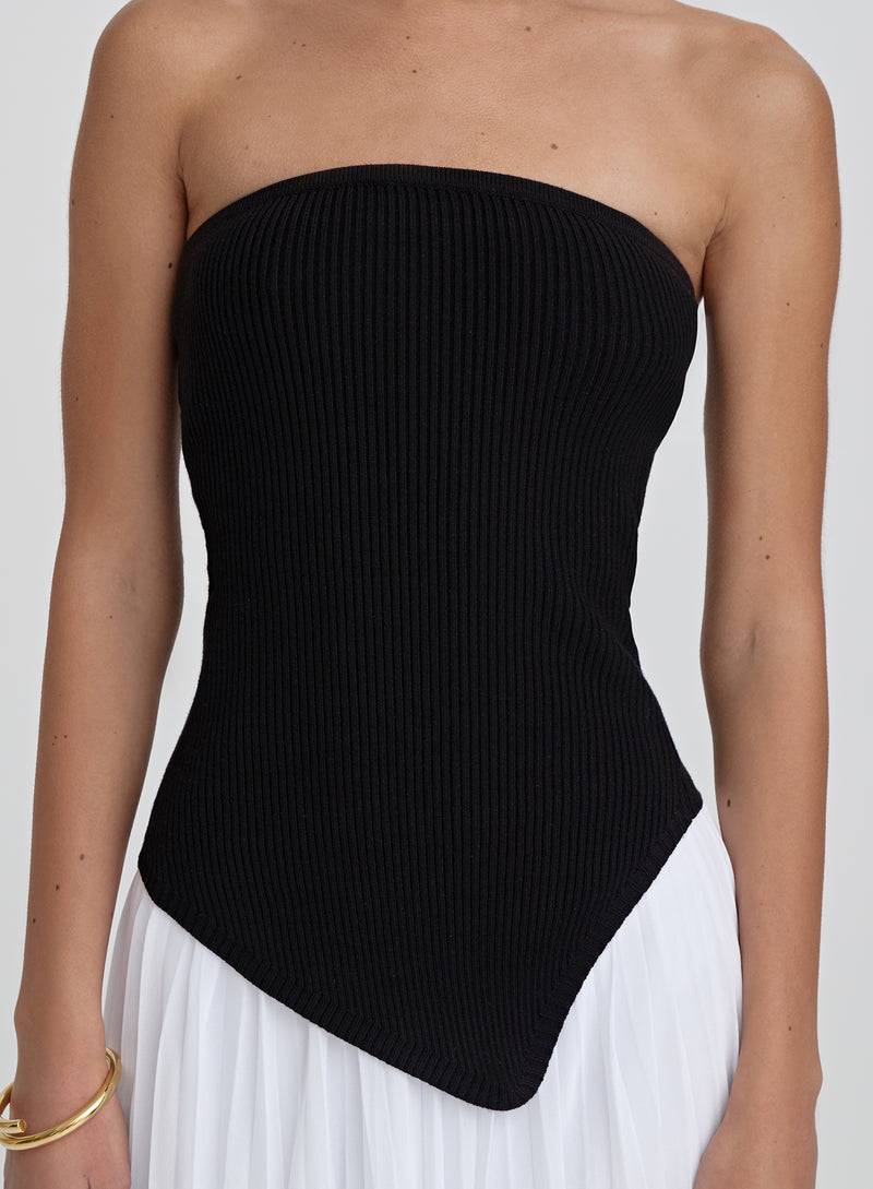 Black Knitted Bandeau Top- Mila