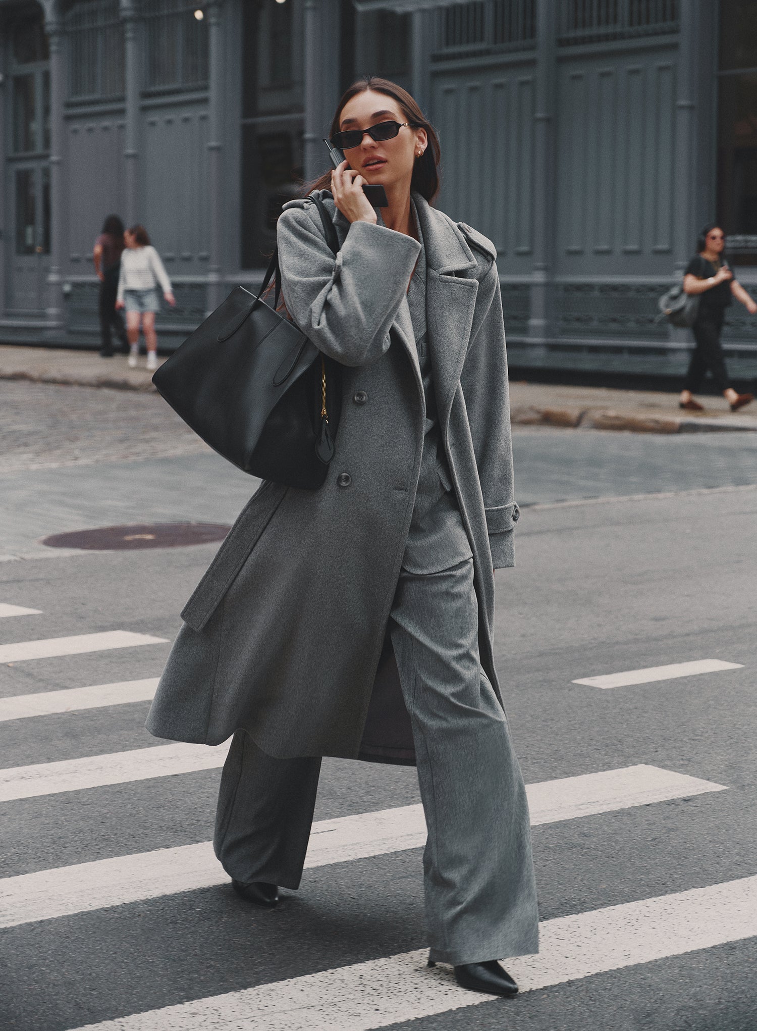 Women's Grey Tailored Belted Trench Coat Anderson 4th Reckless