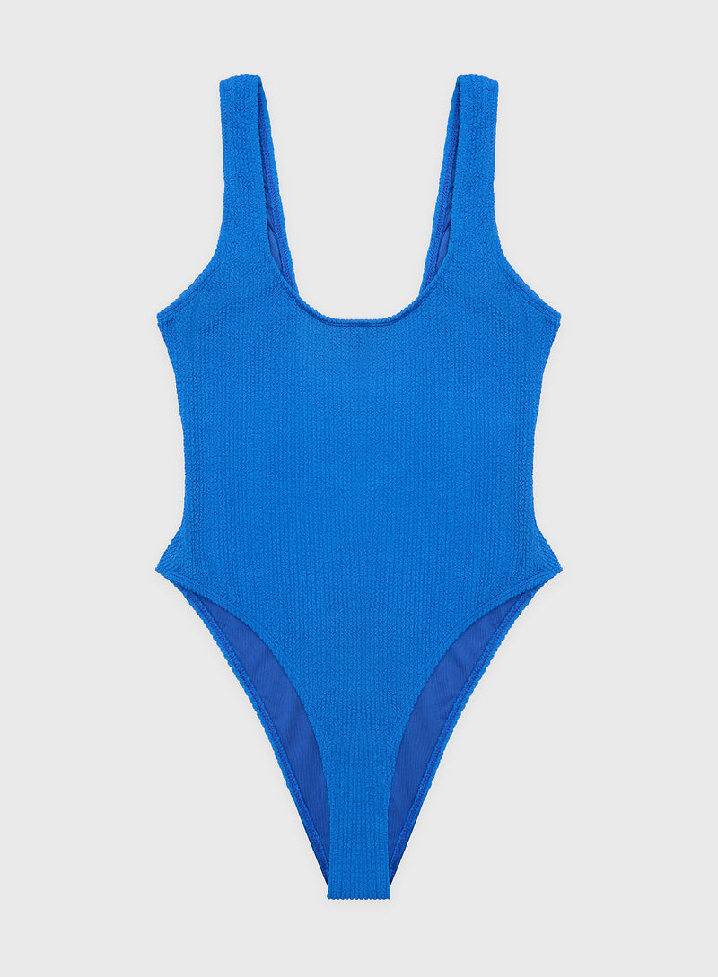 Blue Crinkle High Leg Swimsuit – Lisa