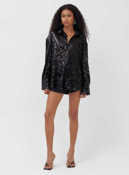 Black Sequin Shirt