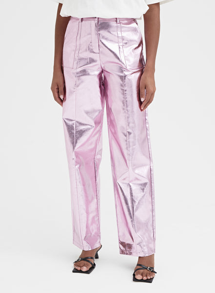 Zara pink hot sale metallic pants