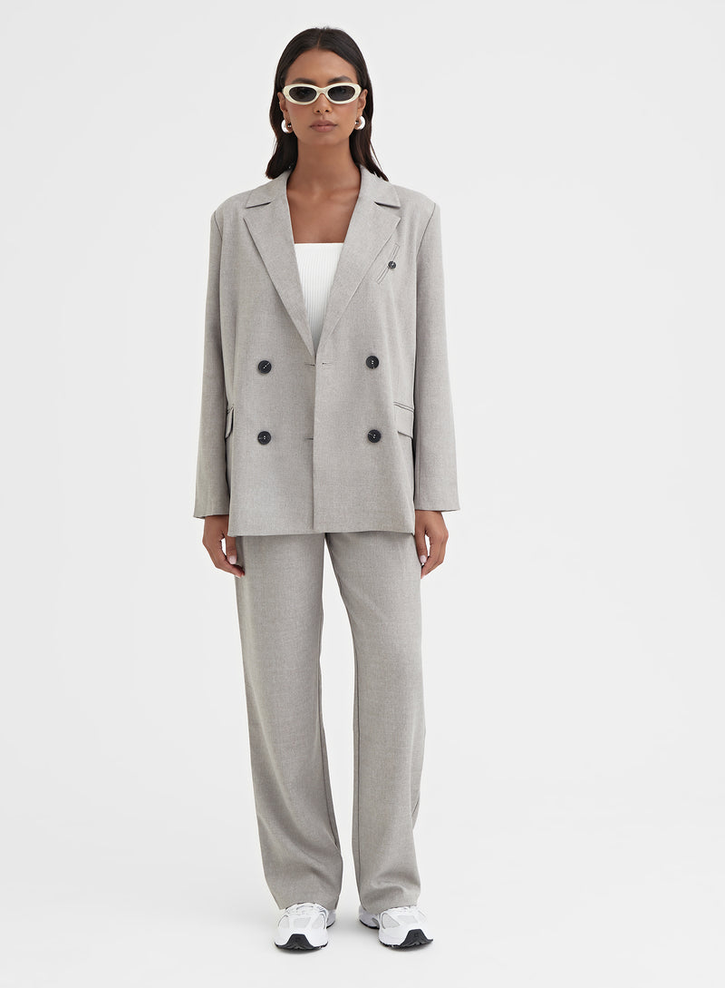 Grey Double-Breasted Tailored Blazer – Aire