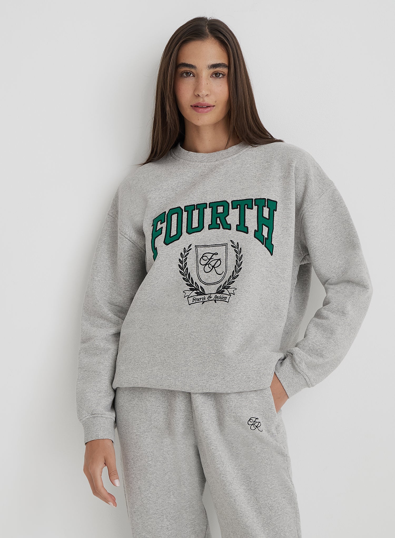 Grey Fourth Varsity Oversized Sweatshirt- Arlo