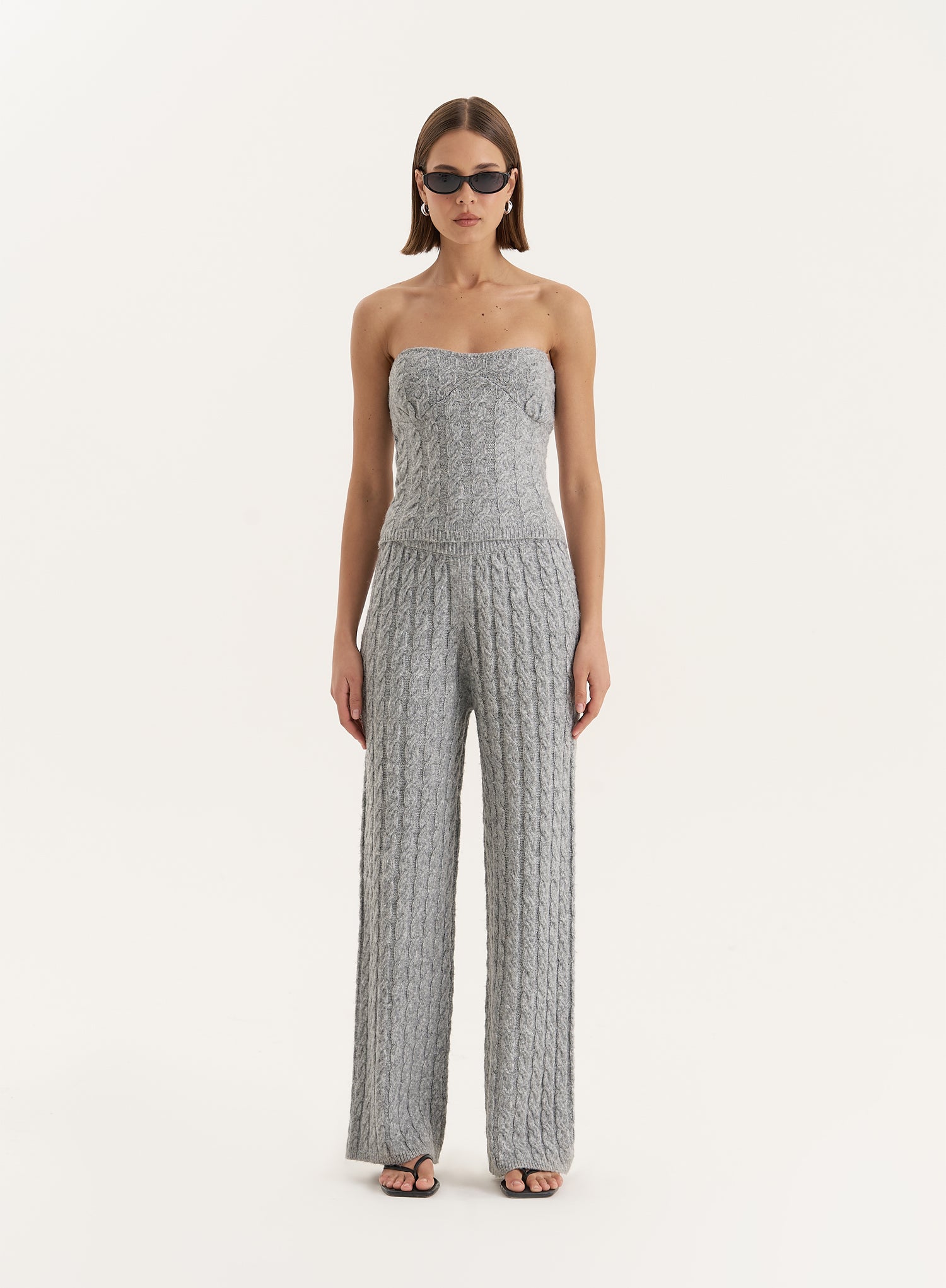 Cream Cable Knit Trouser- Janina