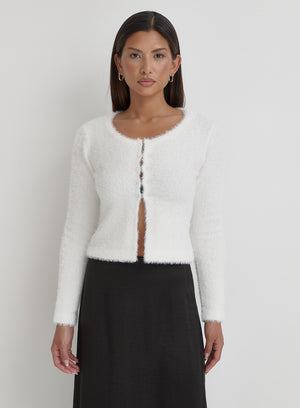 Cream Long Sleeve Knitted Top- Maxime