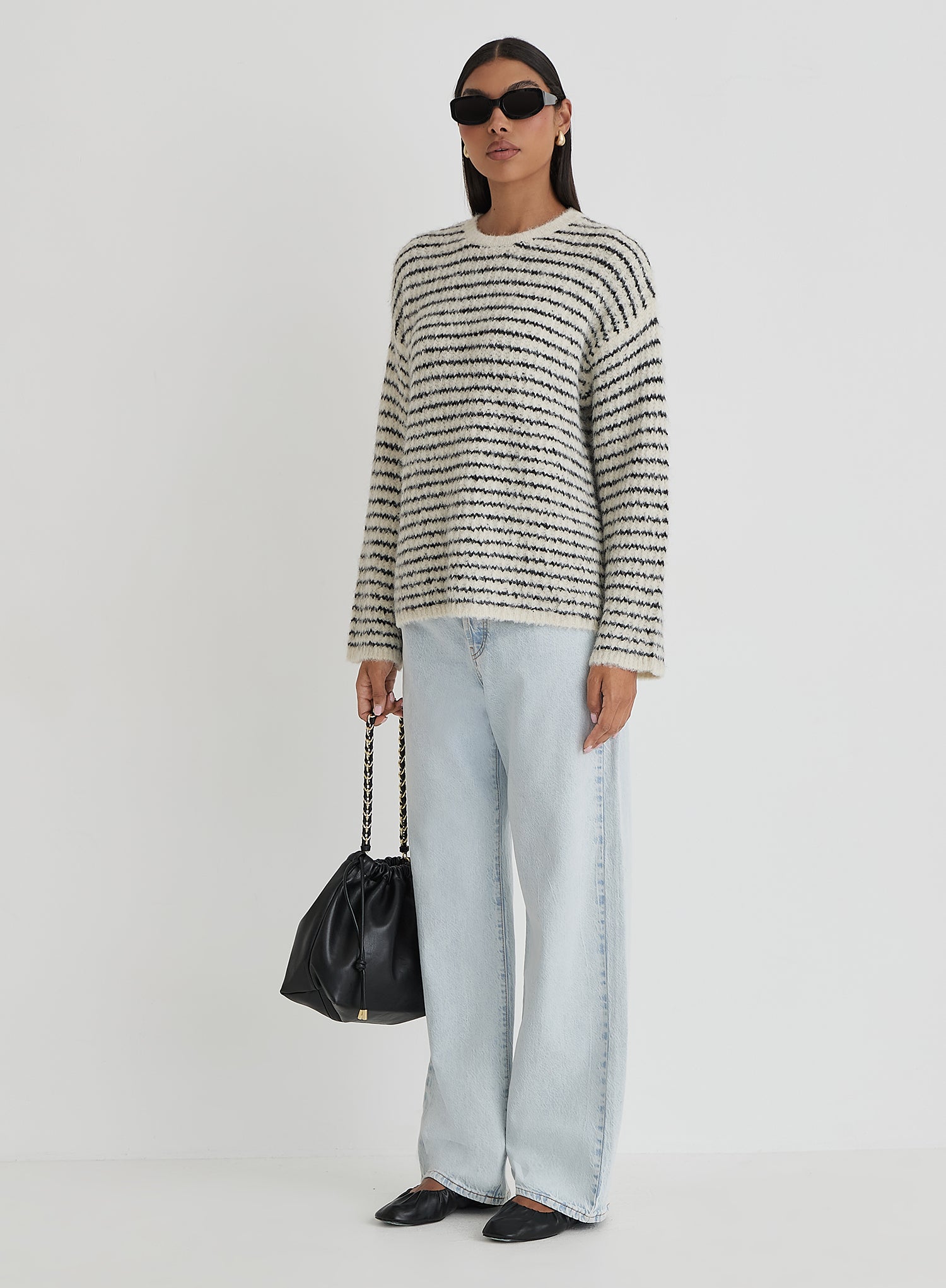 Stripe Oversized Brushed Knit Jumper- Eli