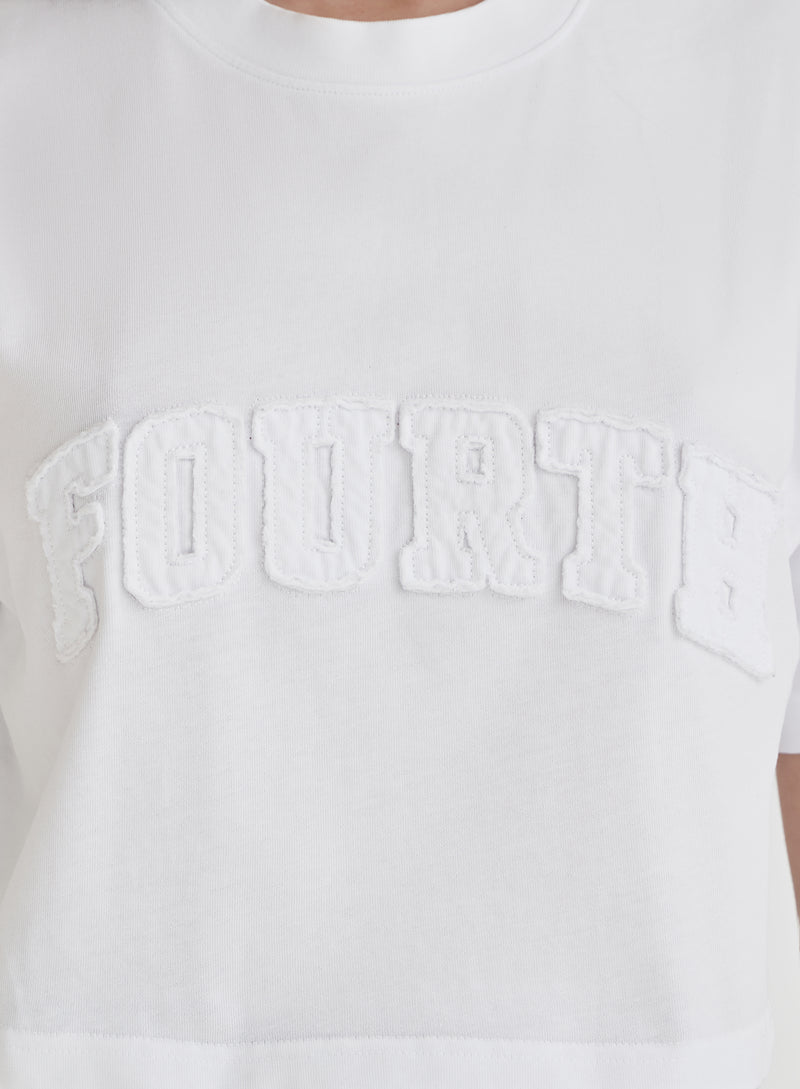 White Fourth Cropped T-shirt- Tacita