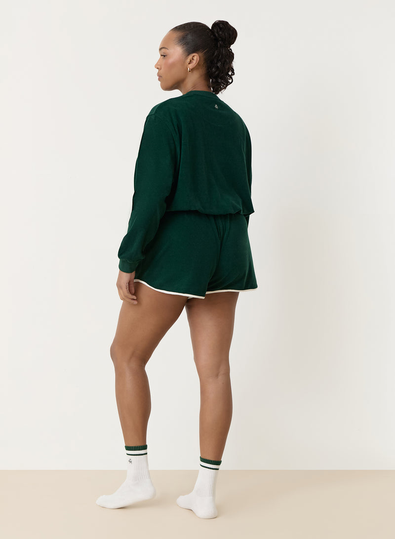 Green Towelling Fourth Resort Club Sweatshirt- Ella