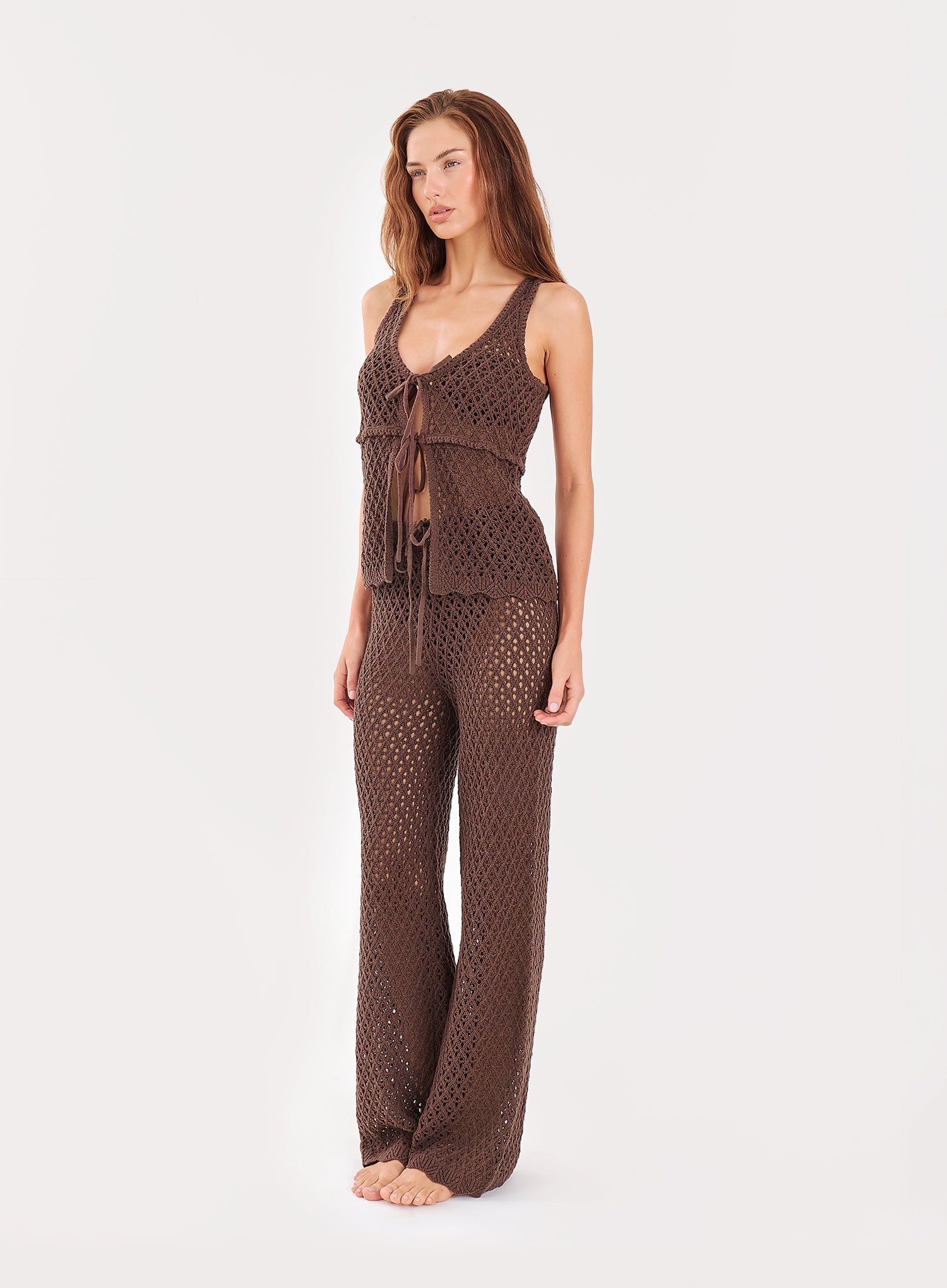 Chocolate Crochet Trousers