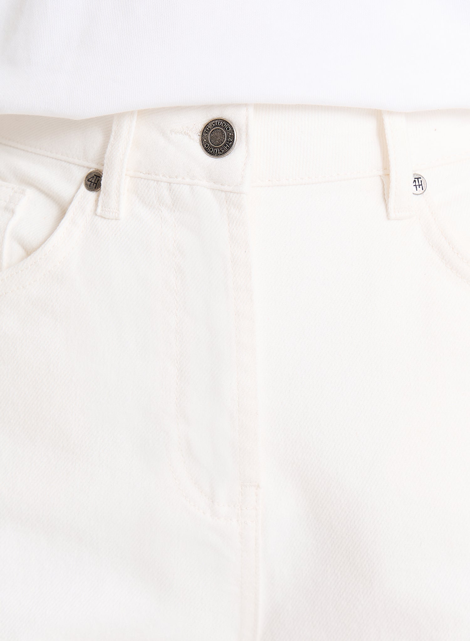 White High Waist Straight Leg Jeans