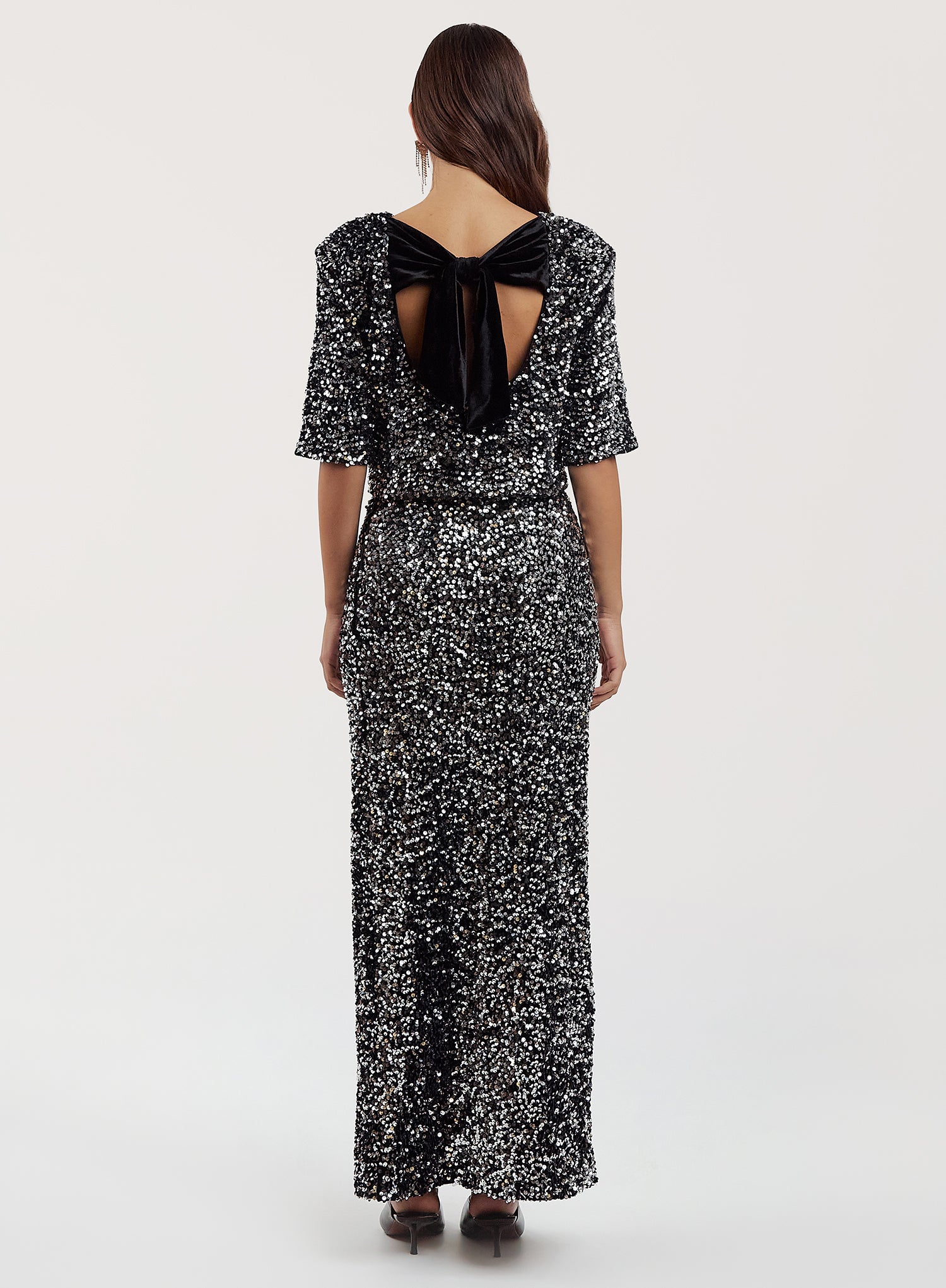 Black Sequin Maxi Skirt