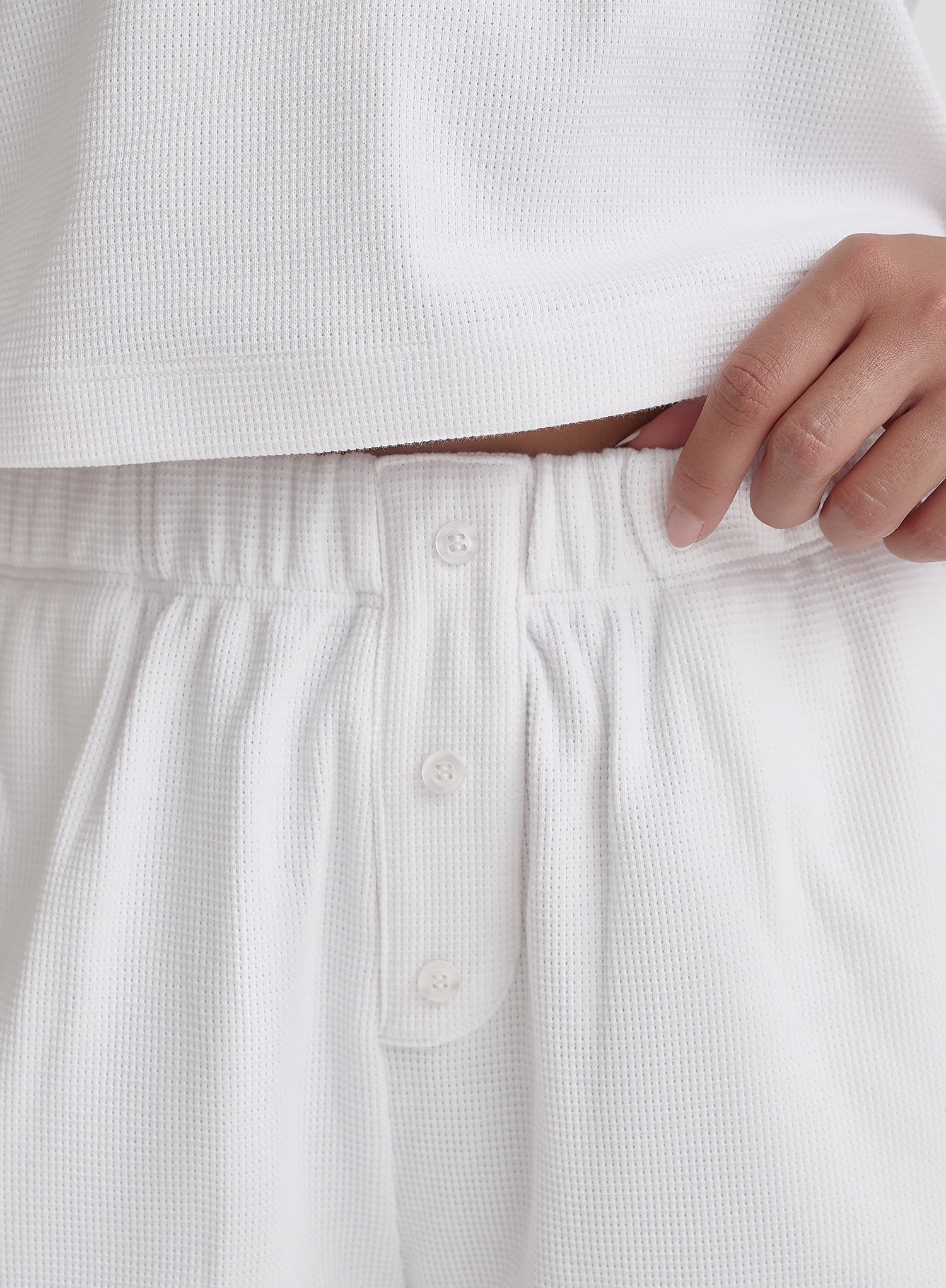 White Waffle Boxer Short- Ara