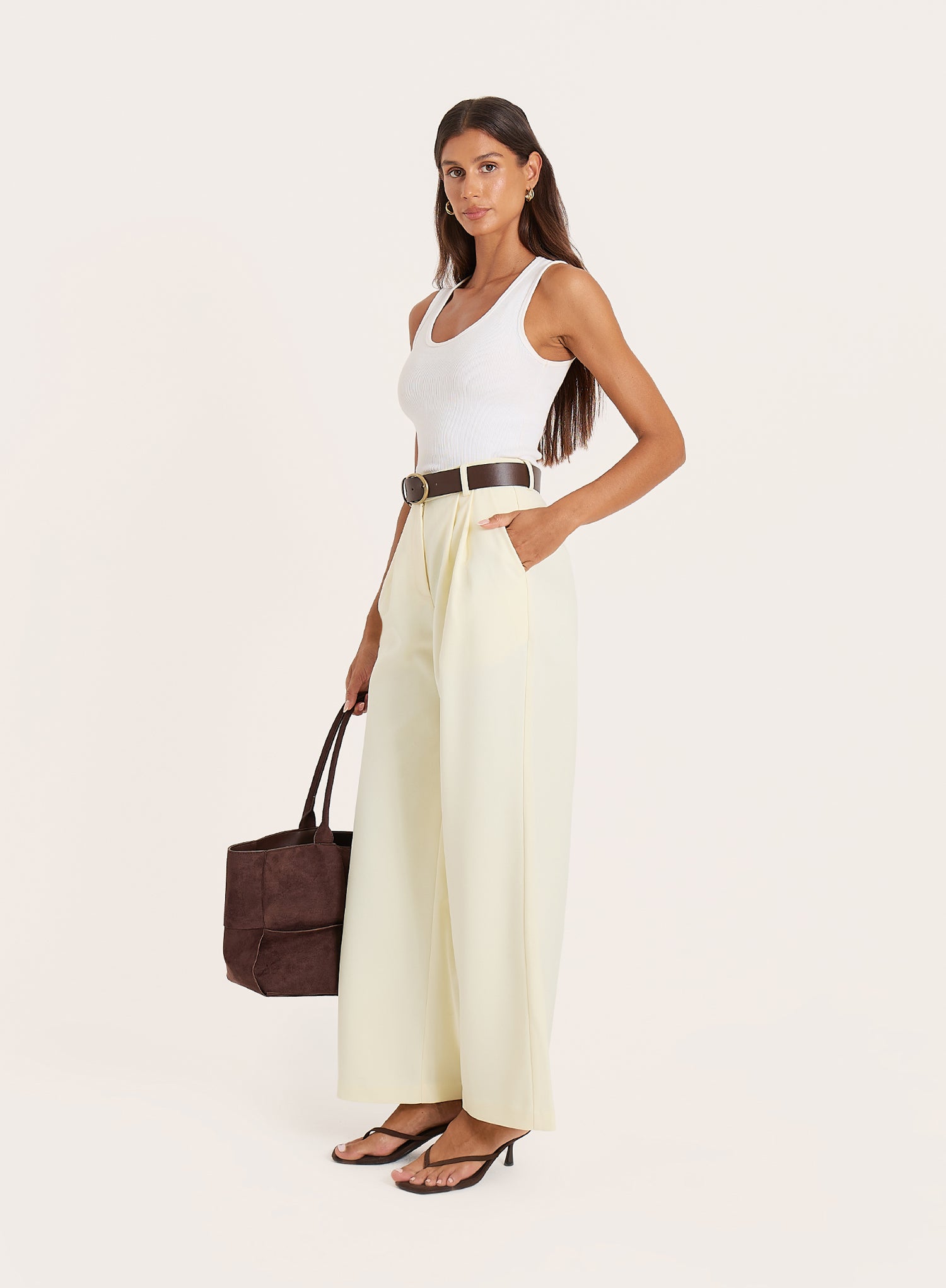 Yellow Tailored Straight Leg Trouser