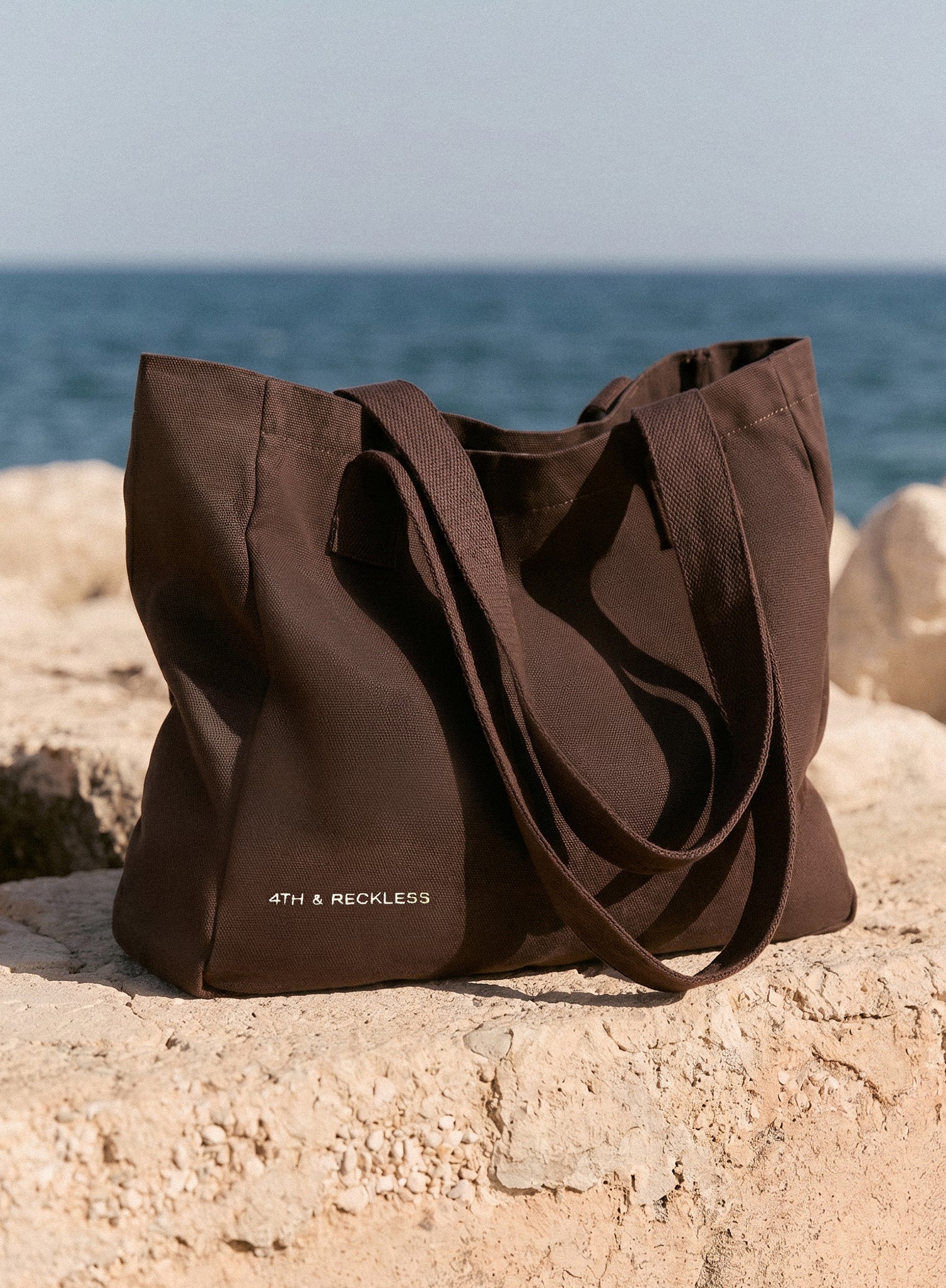 Chocolate Brown Fourth Slogan Tote Bag