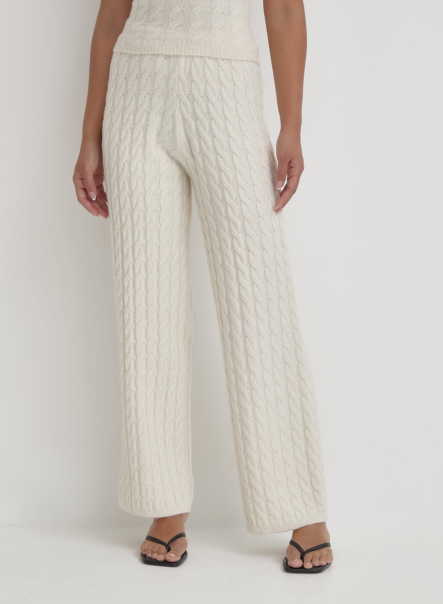 Cream Knitted Trouser- Janina