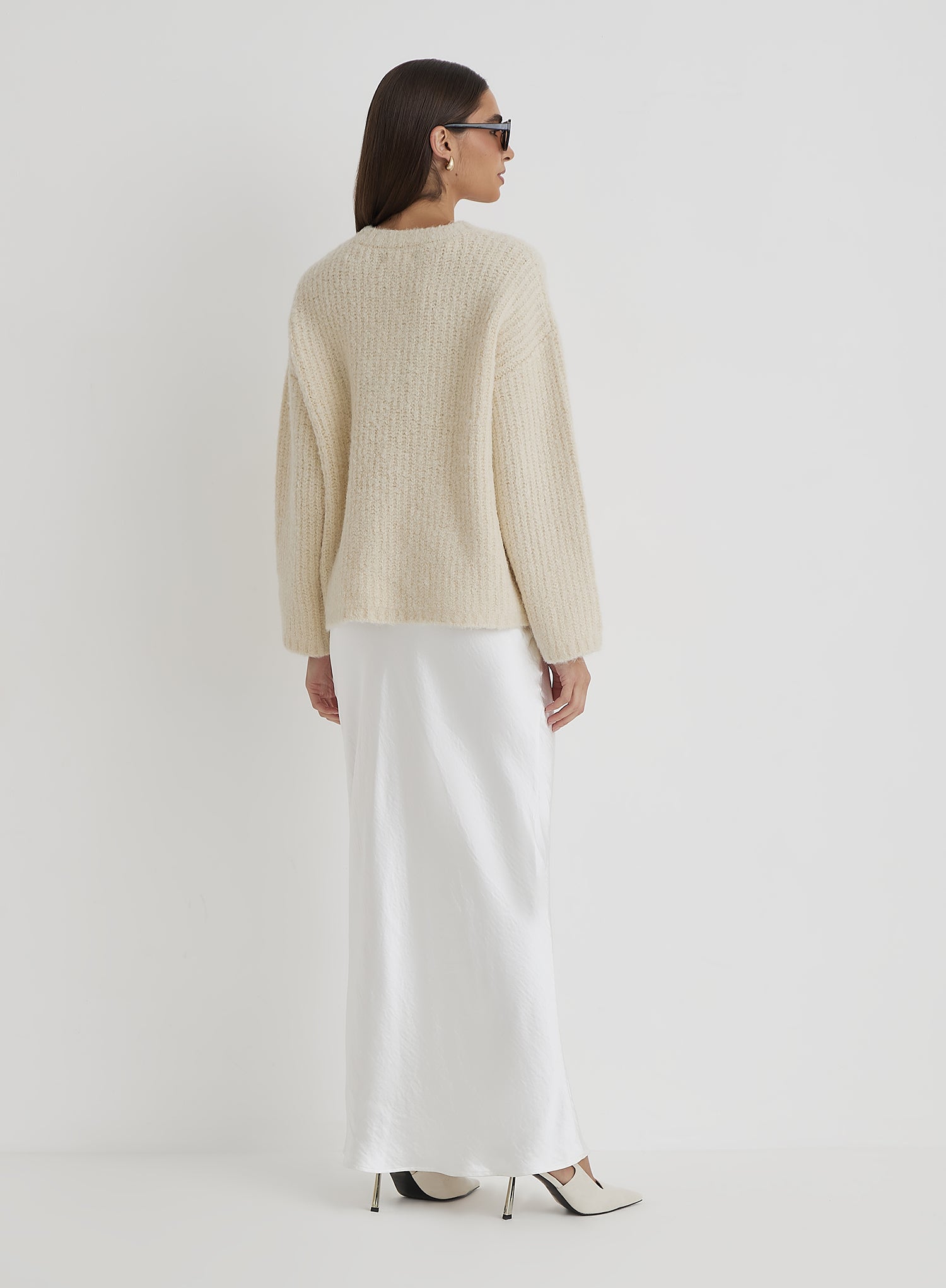 Cream Oversized Knitted Jumper- Abbie