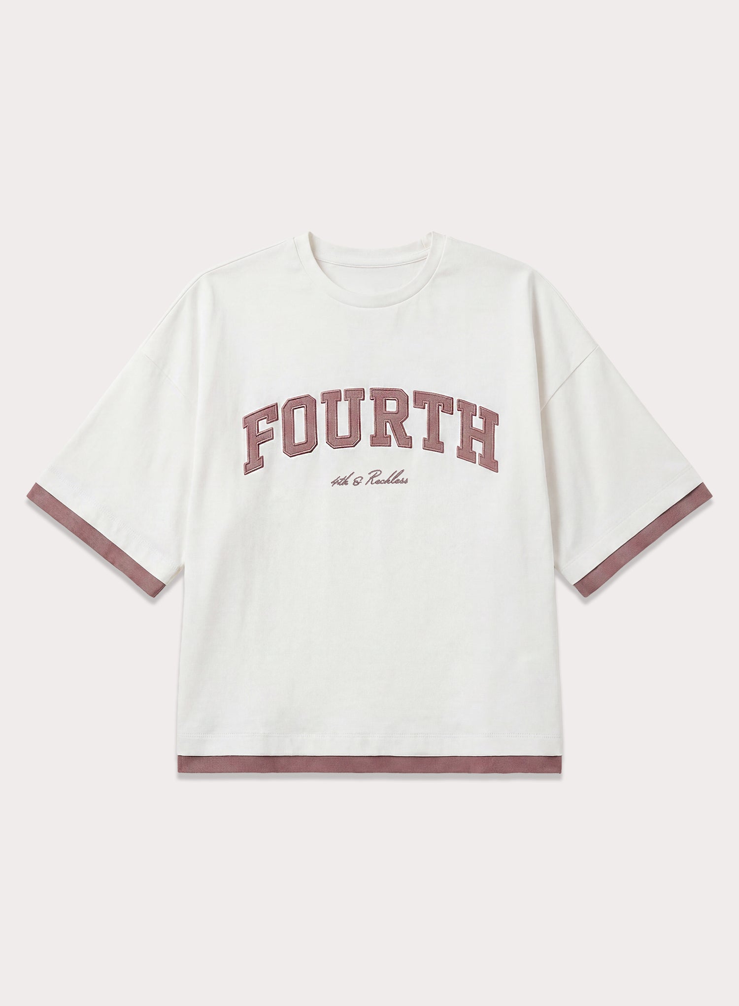 White Contrast Trim Branded Cotton T-Shirt