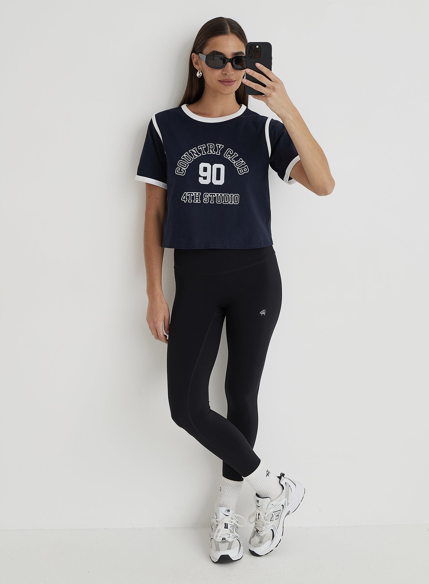 Navy Country Club Cropped T-Shirt- Raine