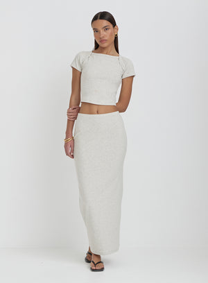 Grey Jersey Bodycon Maxi Skirt- Tillie