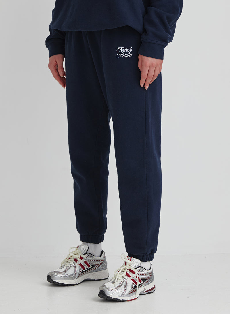Navy Fourth Studio Branded Cuffed Jogger – Parker