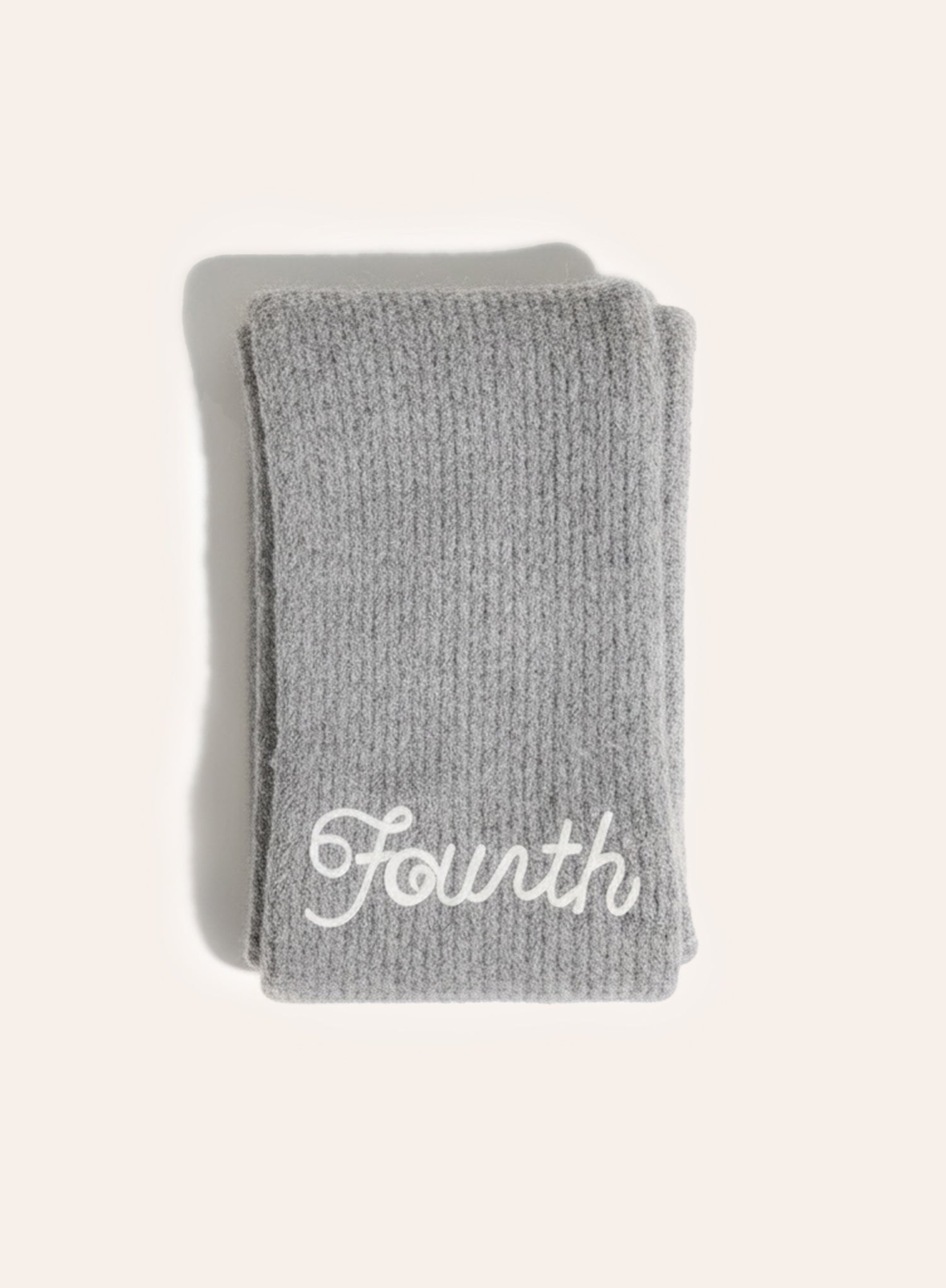 Grey Script Logo Knit Scarf