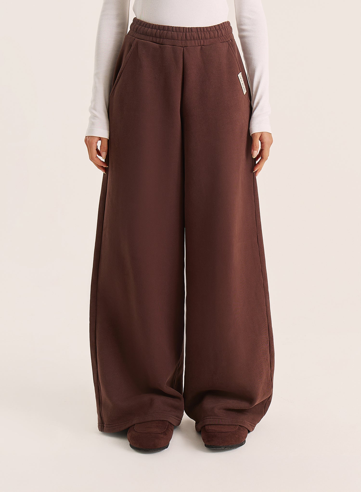 Chocolate Extreme Wide Leg Branded Joggers