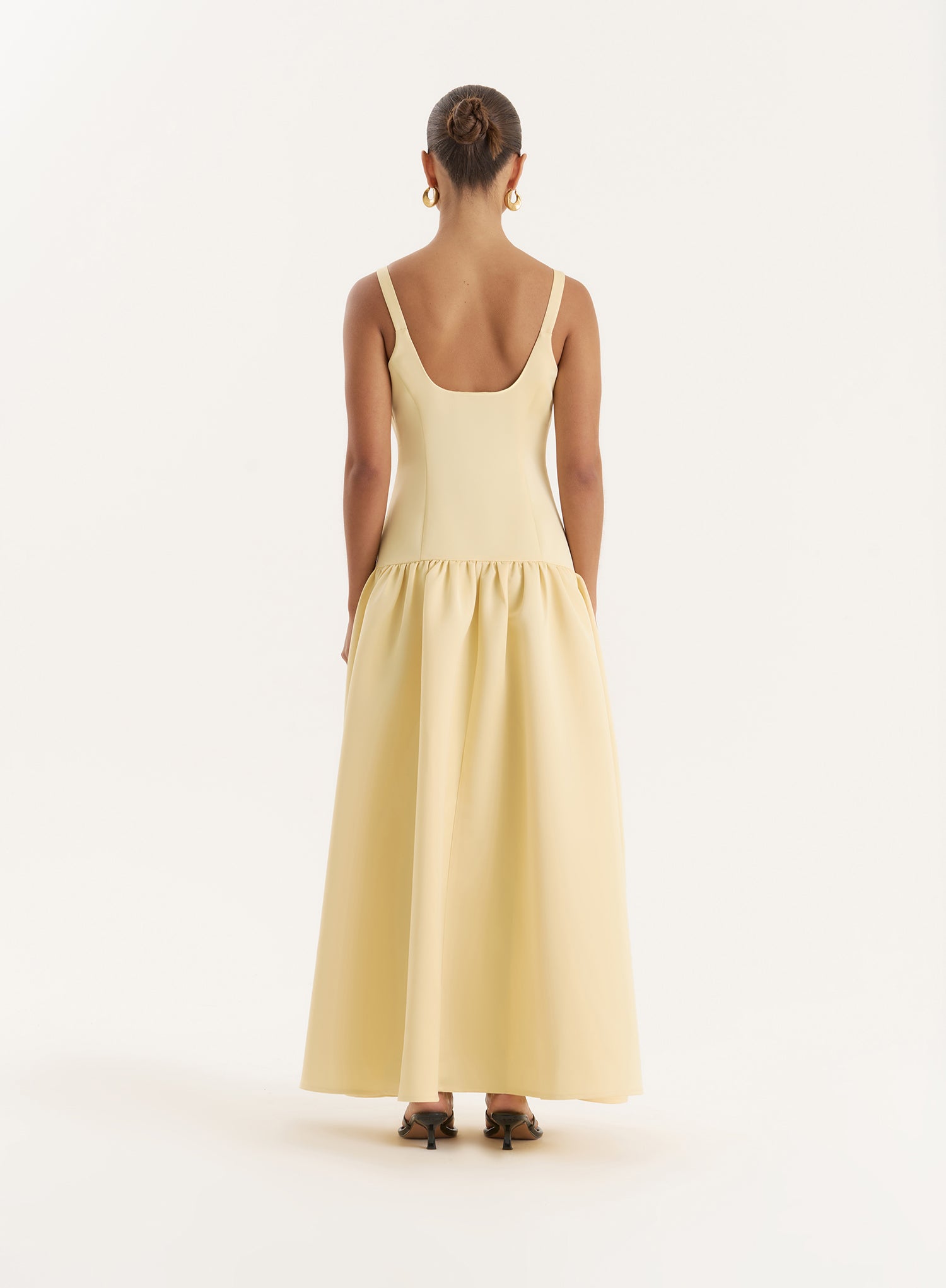 Yellow Drop Waist Maxi Dress- Melinie