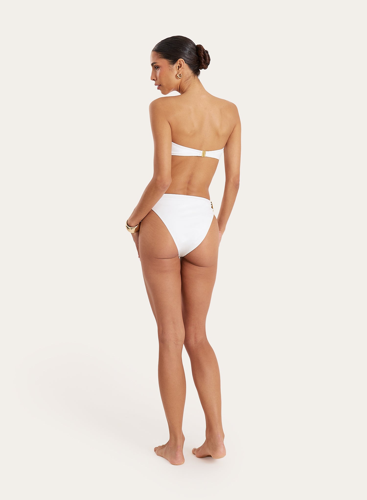 White Hardware High Waisted Bikini Bottoms