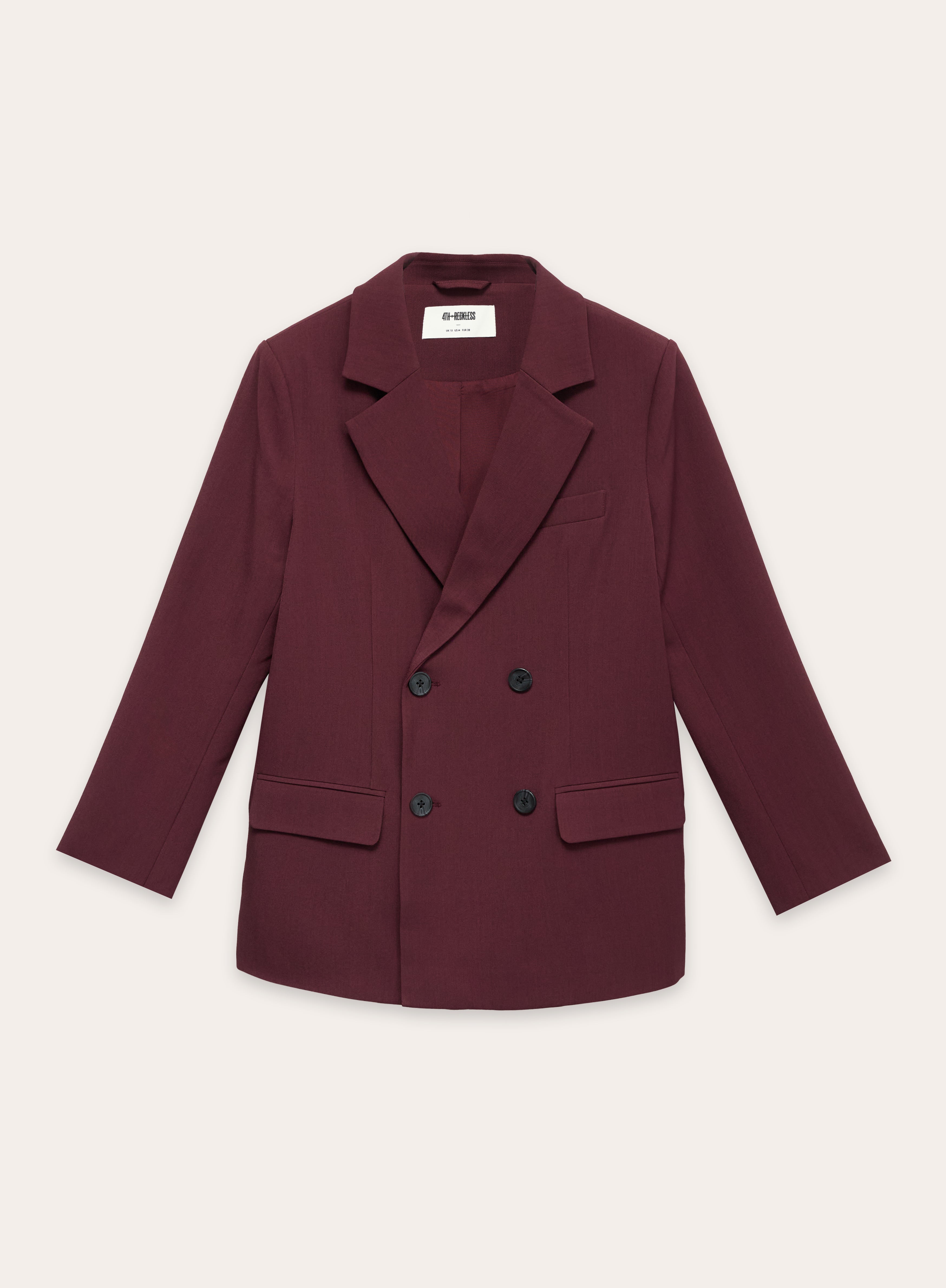 Burgundy Tailored Oversized Blazer