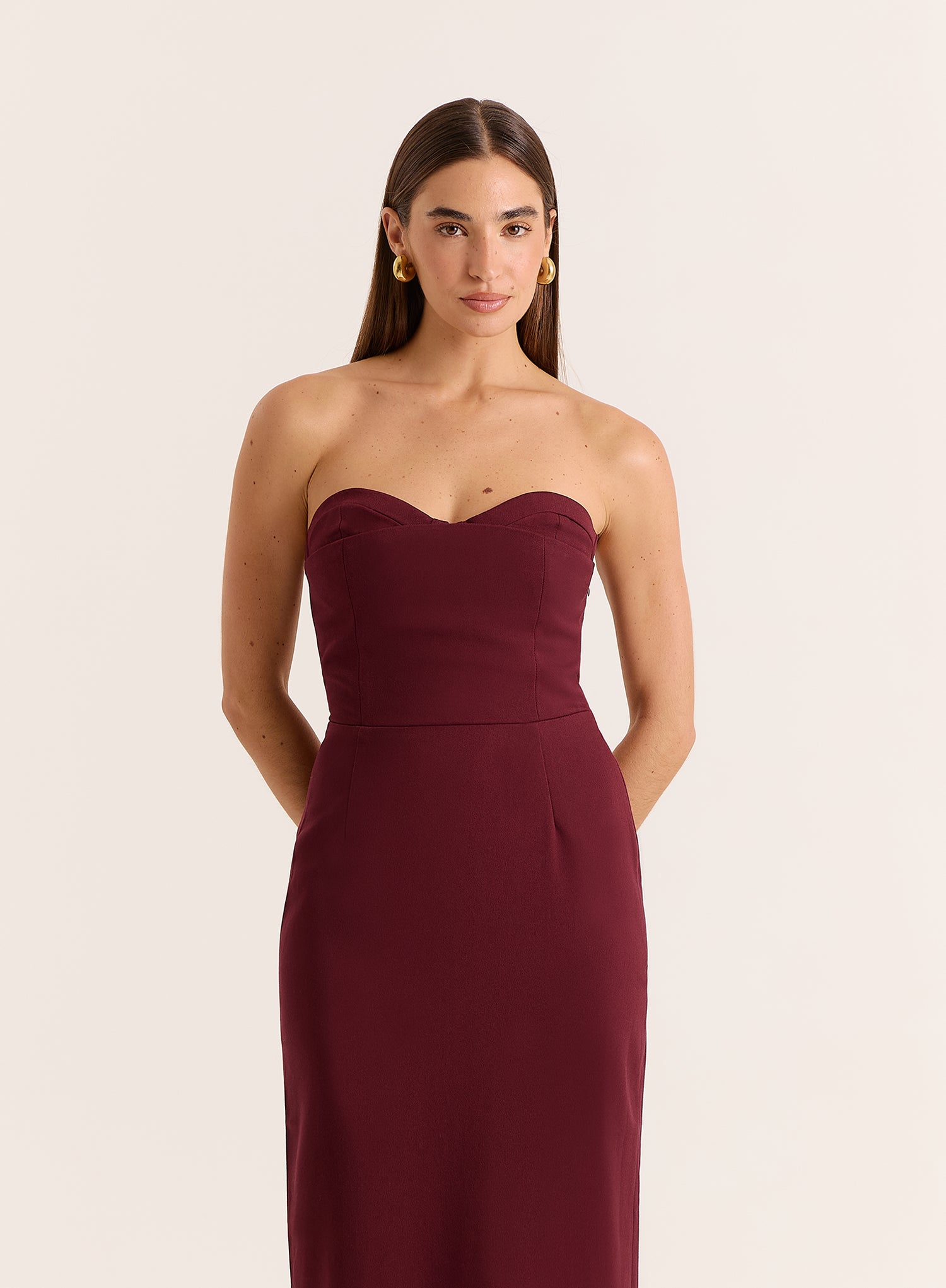 Burgundy Corset Style Dress