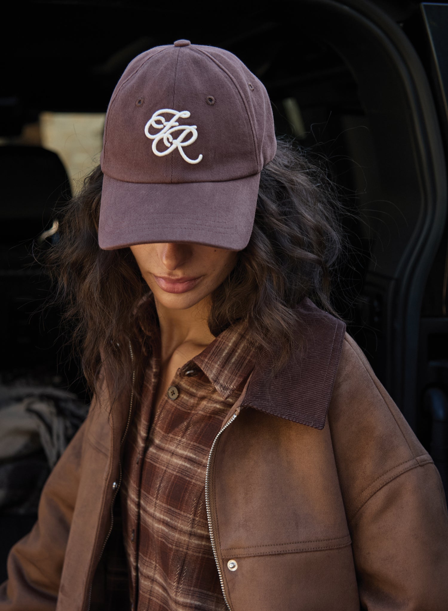 Brown Embroidered Logo Cap