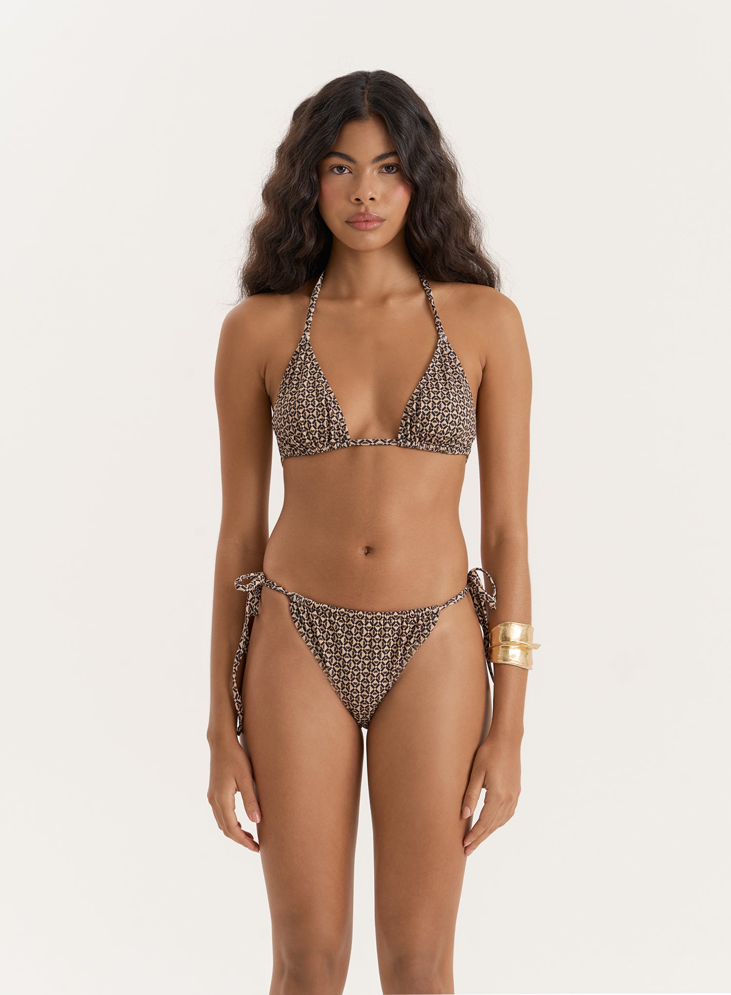 Geo Print Tie Side Bikini Bottom- Jojo