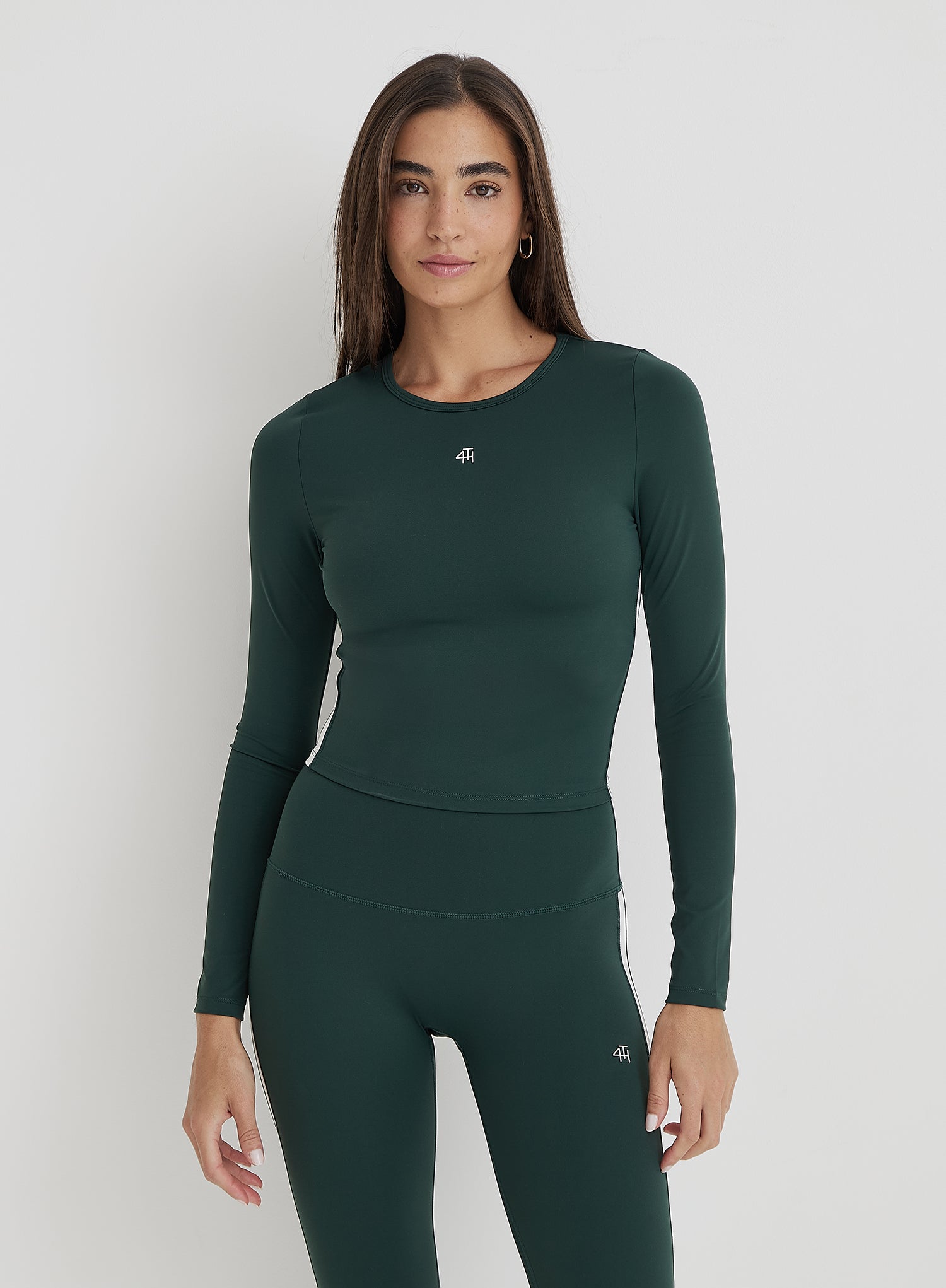 Green 4th Branded Long Sleeve Active Top- Abby