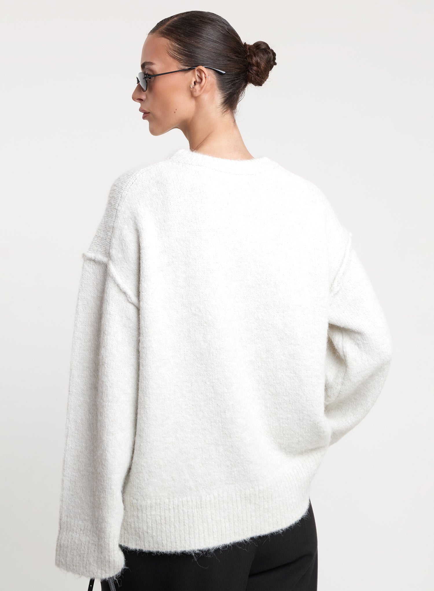 Cream Wool Blend Knitted Jumper