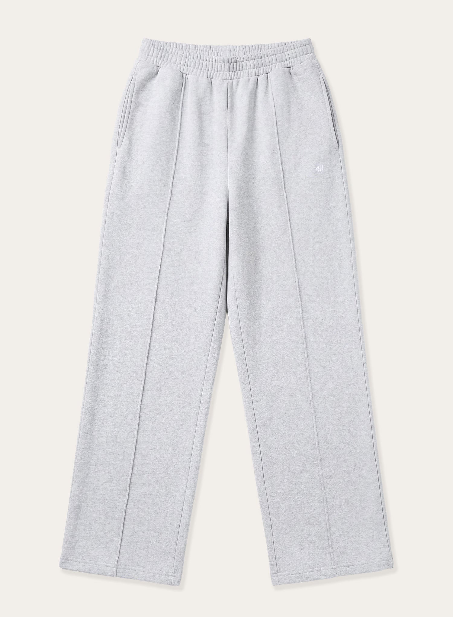Light Grey 4th Wide Leg Branded Joggers