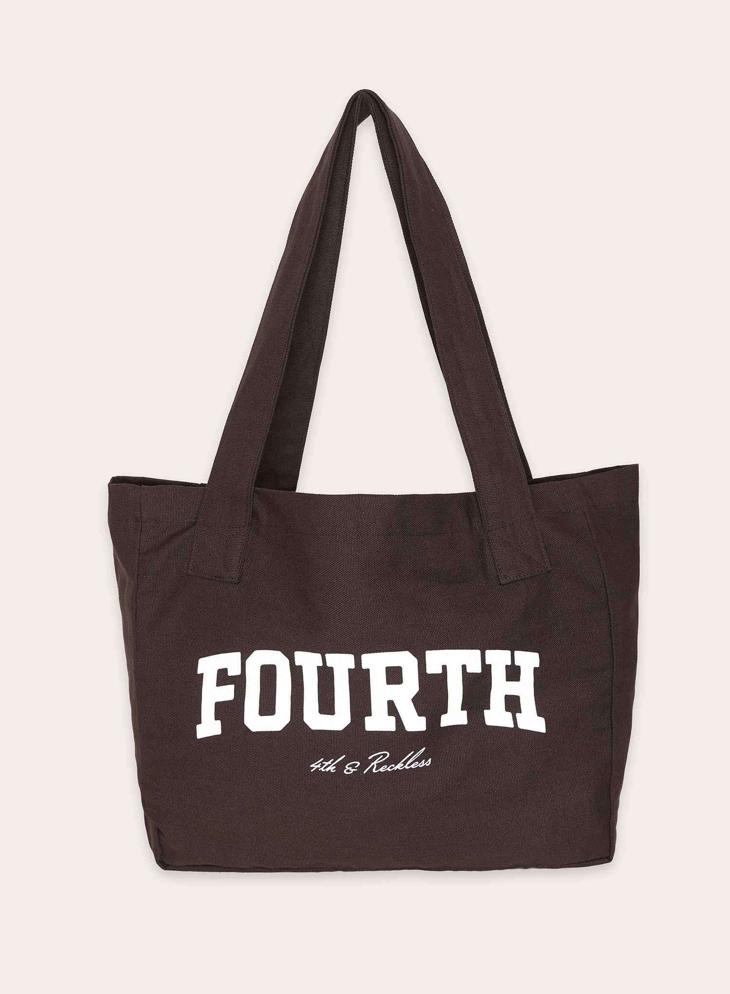 Chocolate Contrast Slogan Tote Bag