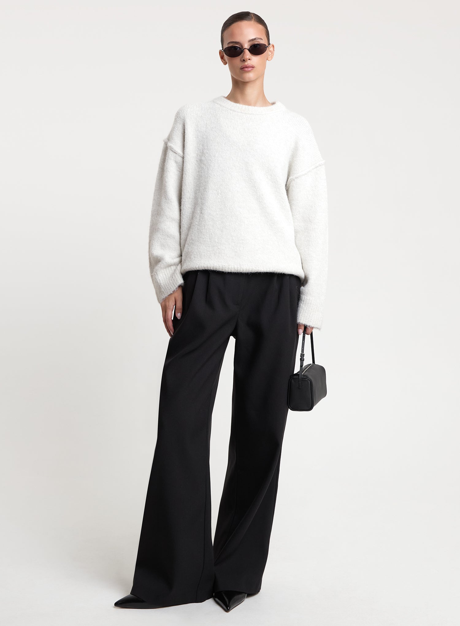 Cream Wool Blend Knitted Jumper