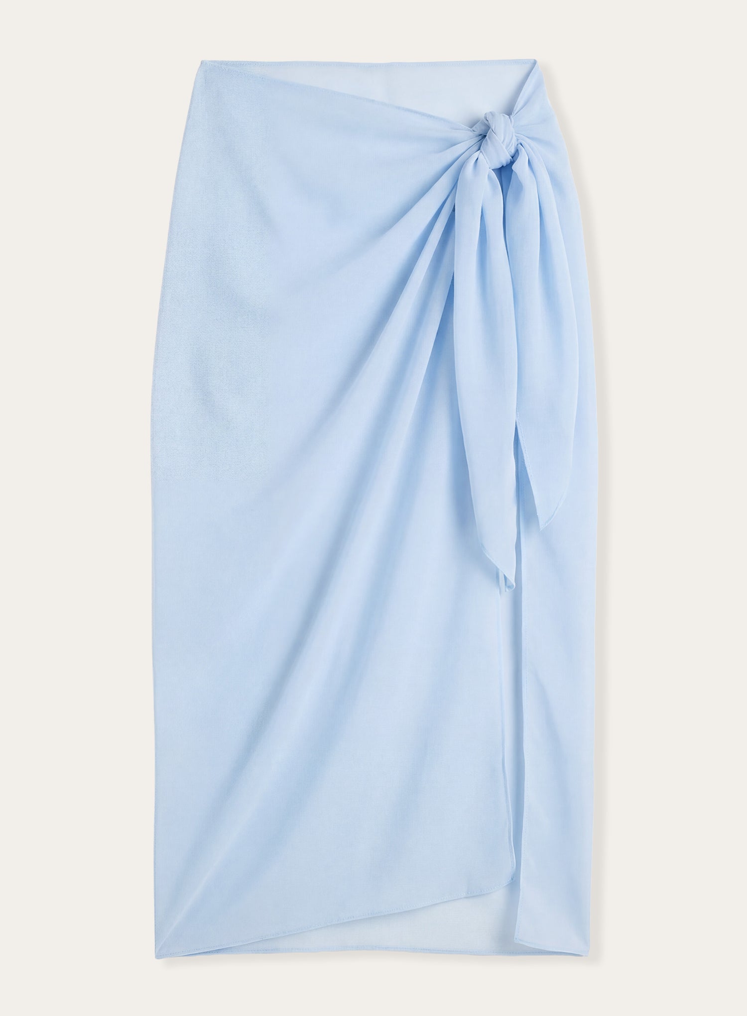 Light Blue Semi Sheer Tie Side Sarong