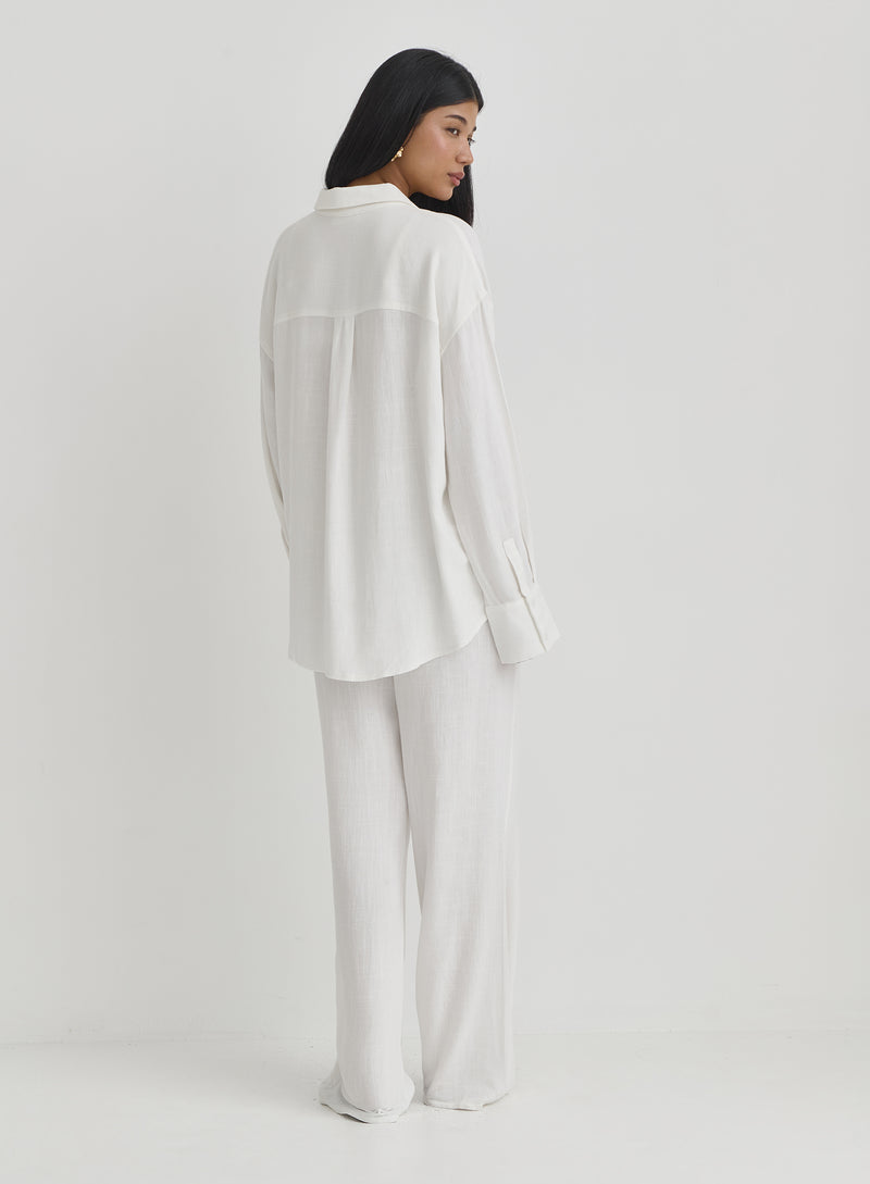 White Linen Shirt- Anna