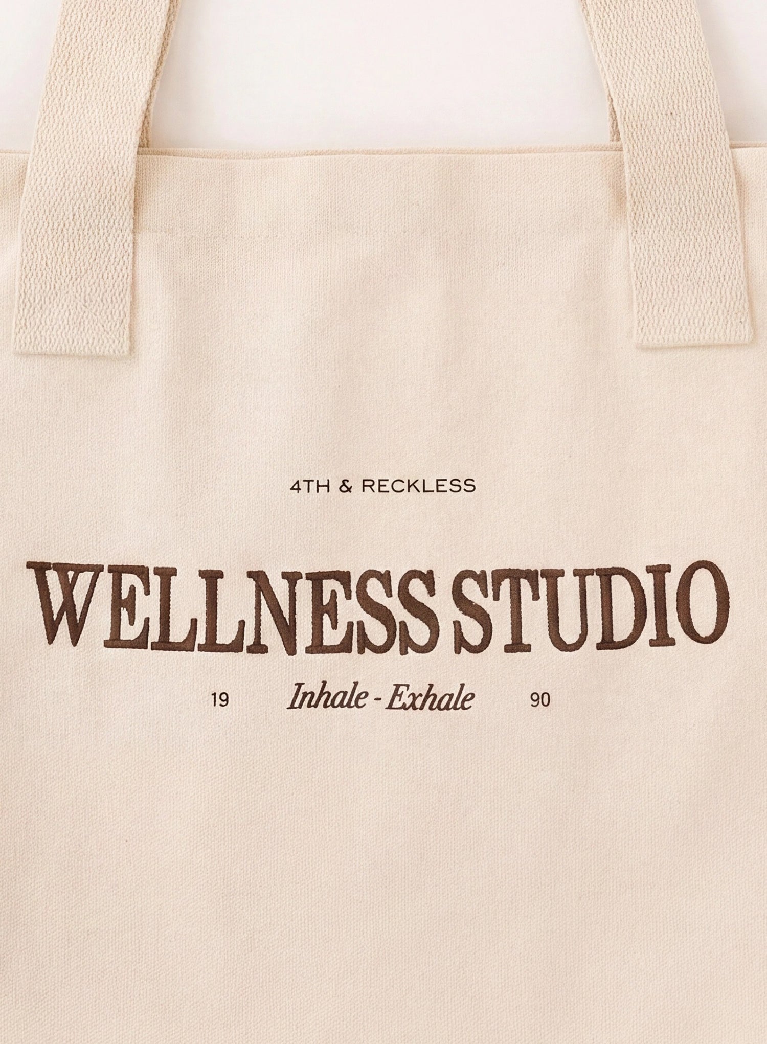 Cream Canvas Branded Tote Bag