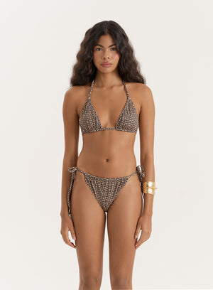 Geo Print Triangle Bikini Top-Jojo