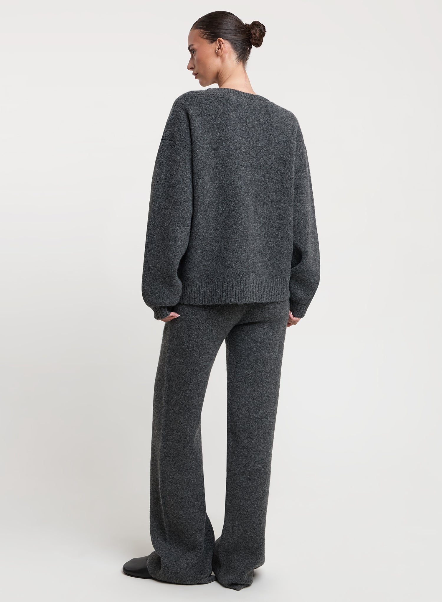 Charcoal Wool Blend Branded Knitted Jumper