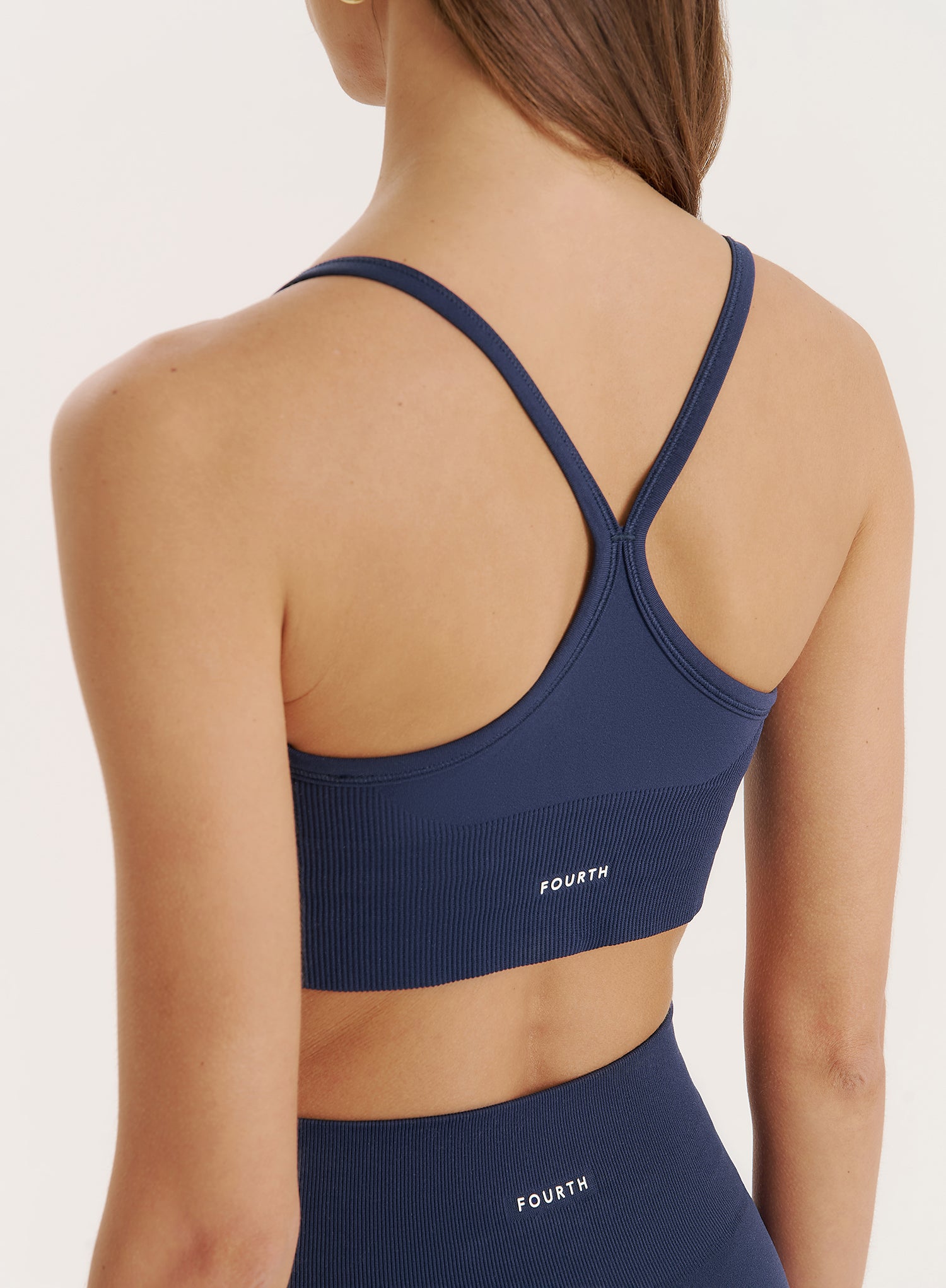 Navy Racer Back Seamless Sports Bra