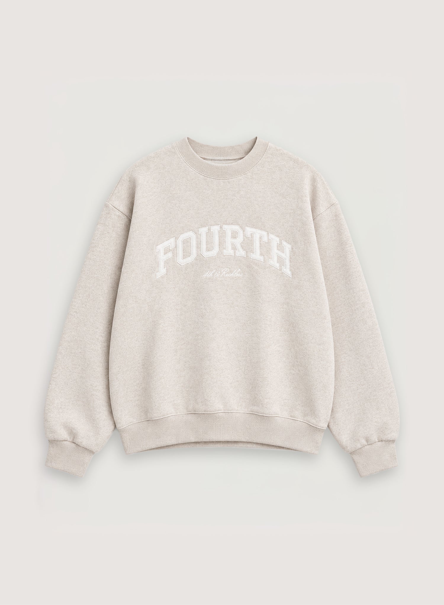 Oatmeal Fourth Embroidered Branded Sweatshirt