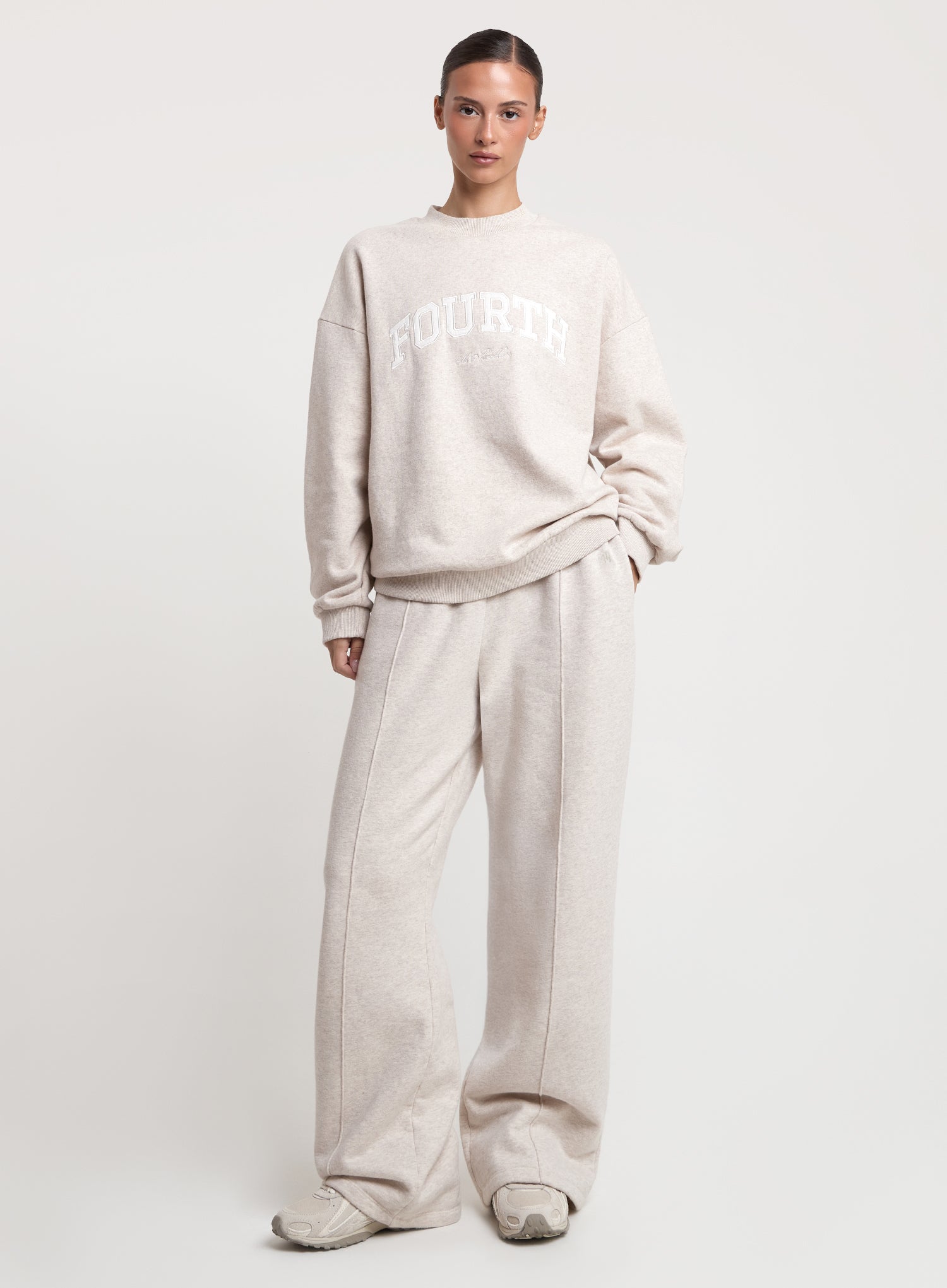 Oatmeal 4th Branded Wide Leg Jogger
