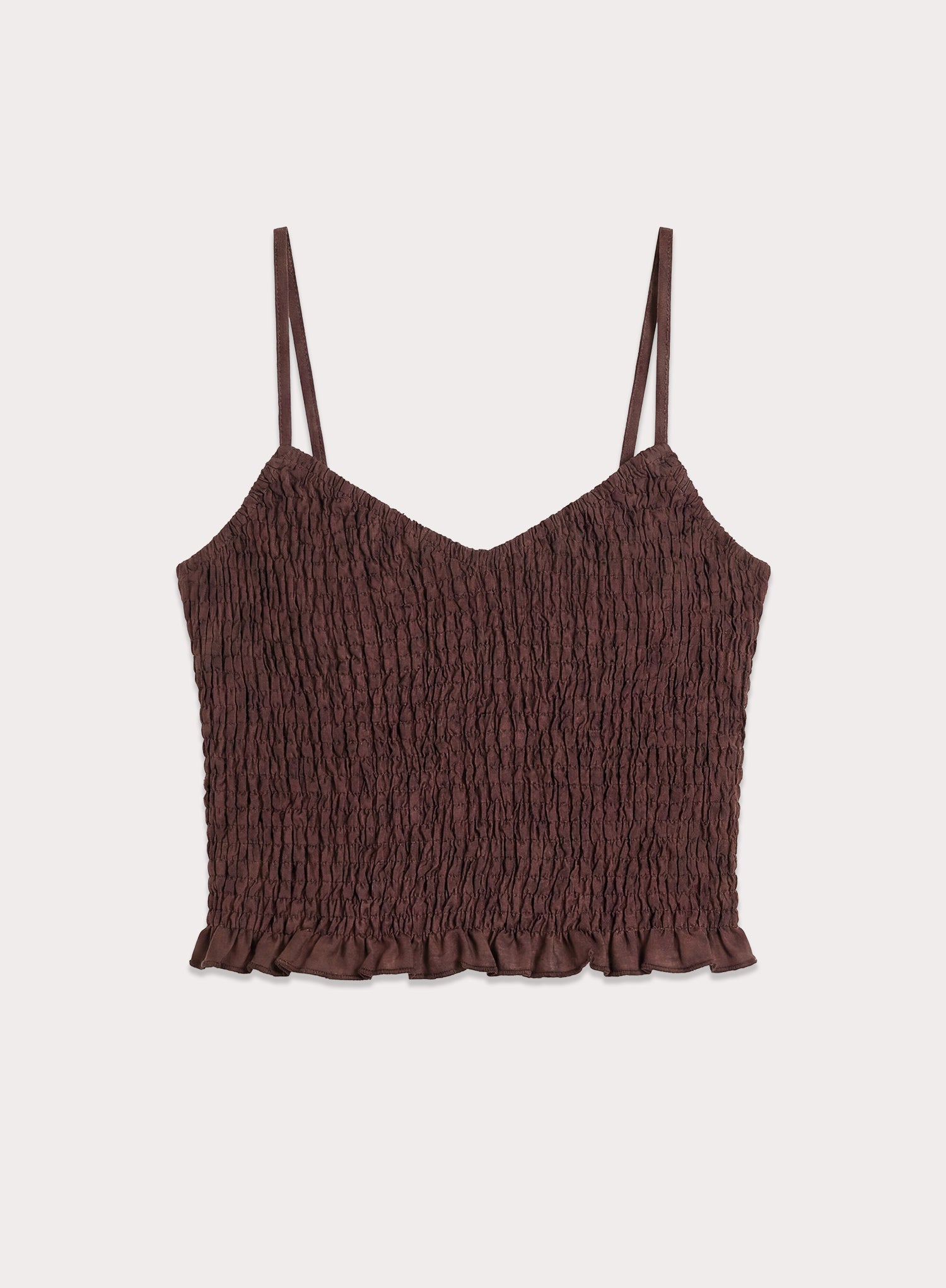 Chocolate Shirred Crop Top