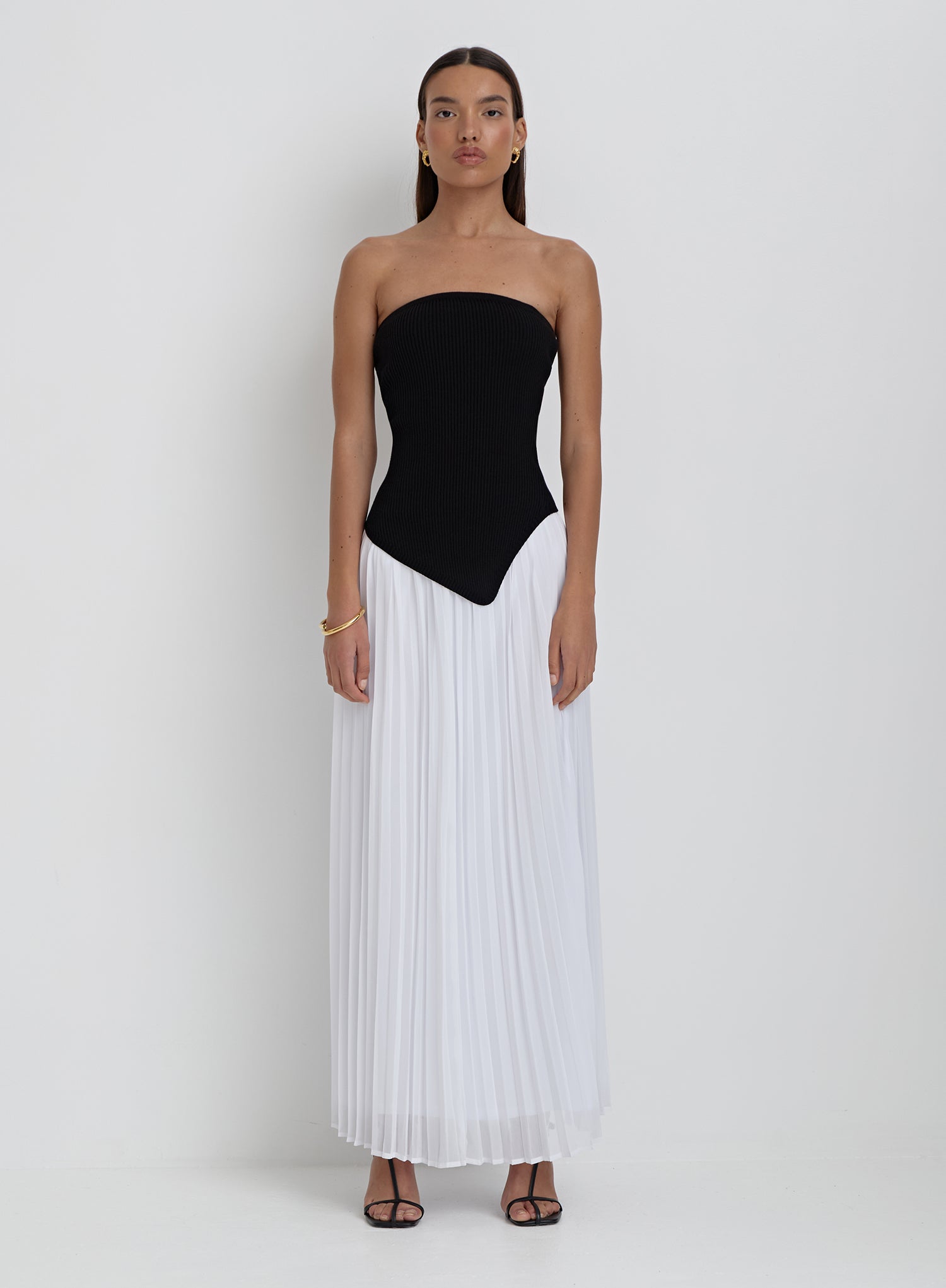 Women's White Pleated Maxi Skirt | Hilda