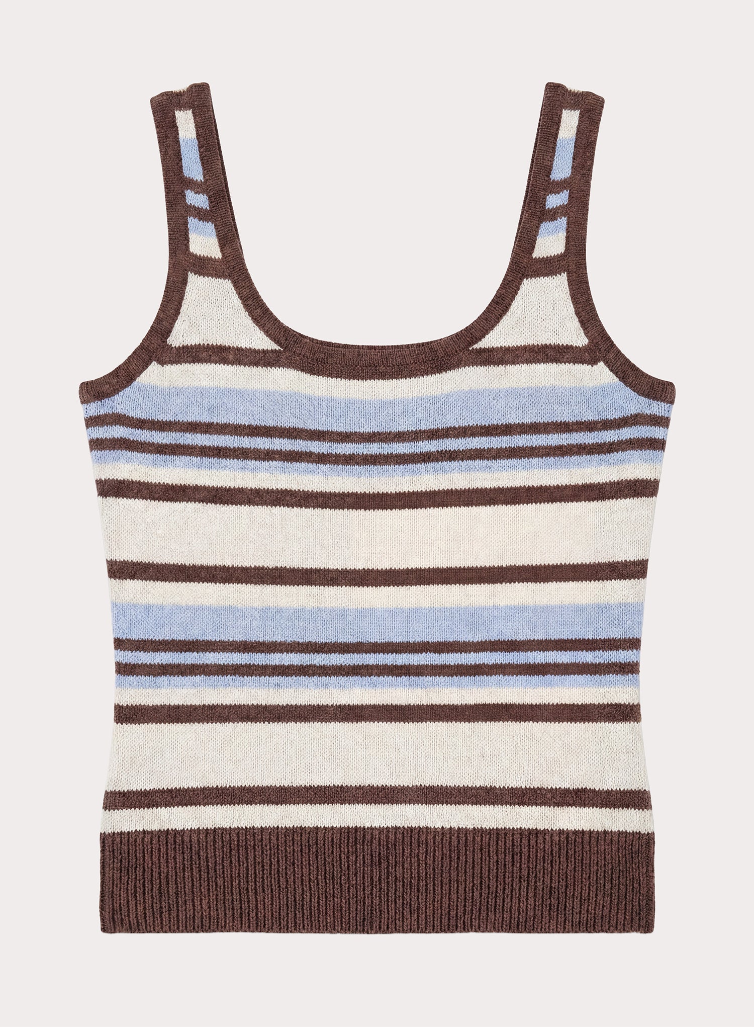 Chocolate Stripe Knitted Vest Top